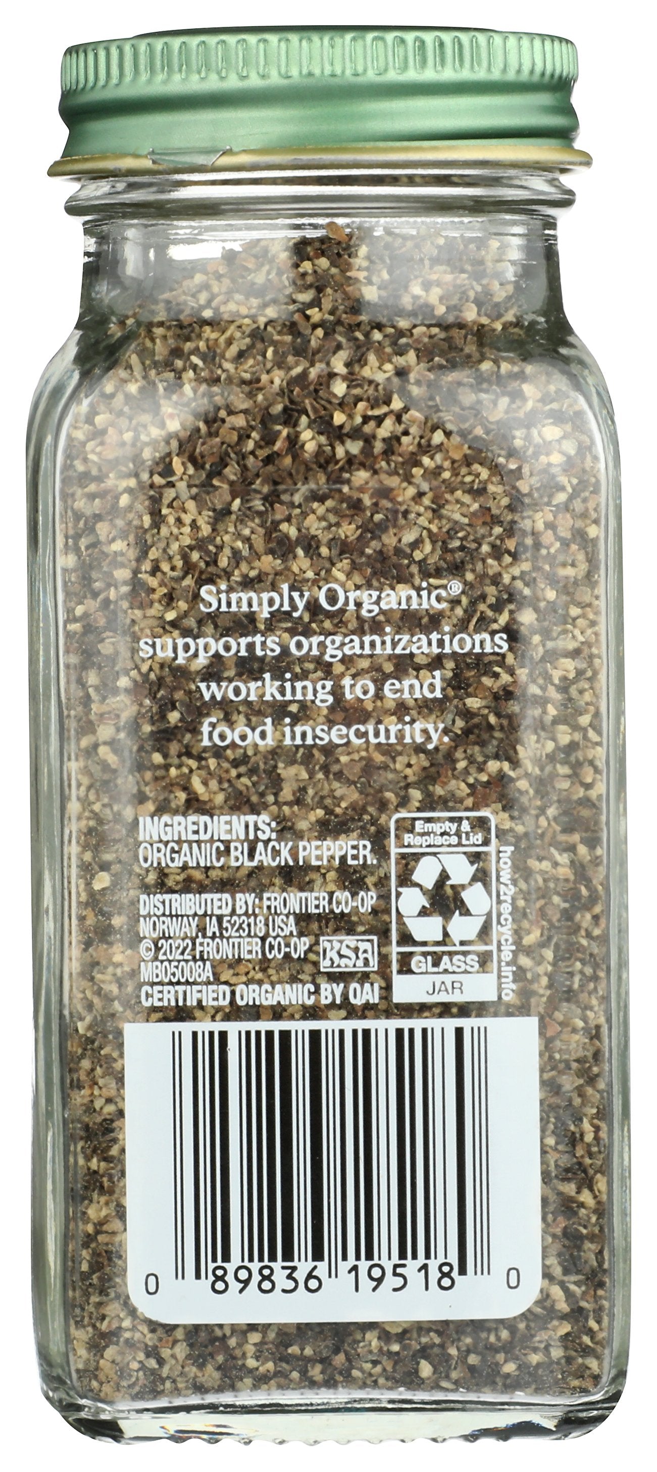 SIMPLY ORGANIC SPICE BLK PEPPER COARSE - Case of 6