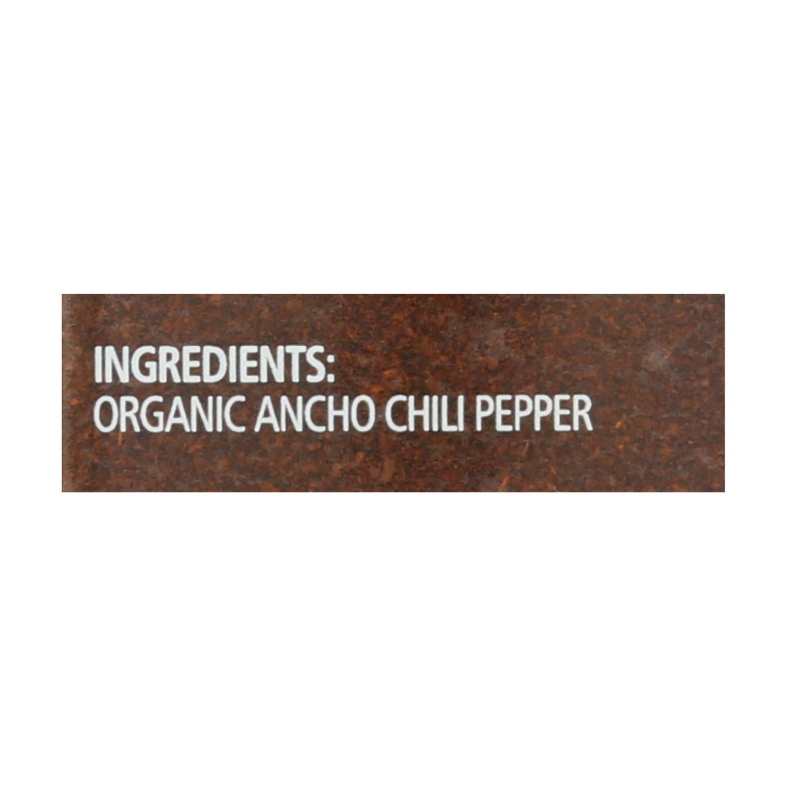Organic Ancho Chili Powder From Simply Organic  - Case of 6 - 2.85 OZ