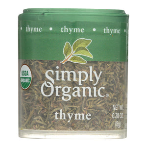 Simply Organic Thyme Leaf - Organic - Whole - Fancy Grade - .28 Oz - Case Of 6