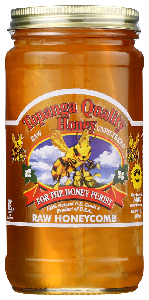 Topanga Quality Honey Honeycomb Jar Sage - Pack of 12 - 16 oz