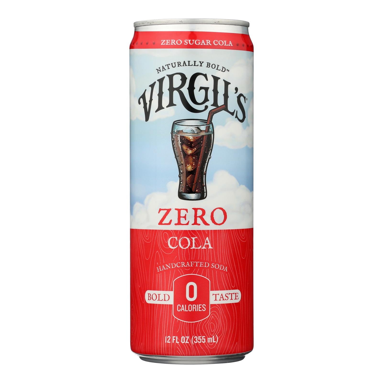 Virgil's - Soda Zero Sugar Cola Can - Case of 6-4/12 Fluid Ounces