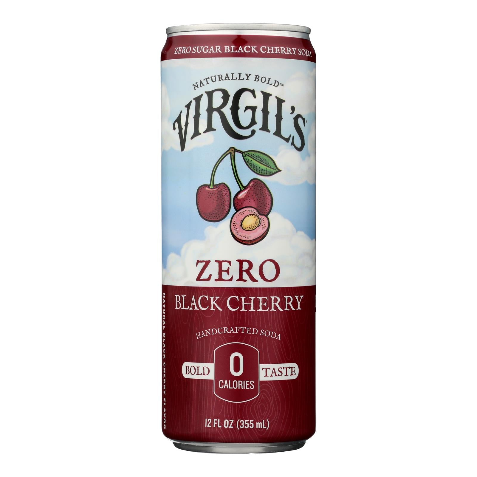 Virgil's - Soda Zero Sugar Black Cherry Can - Case of 6 - 4/12 Fluid Ounces