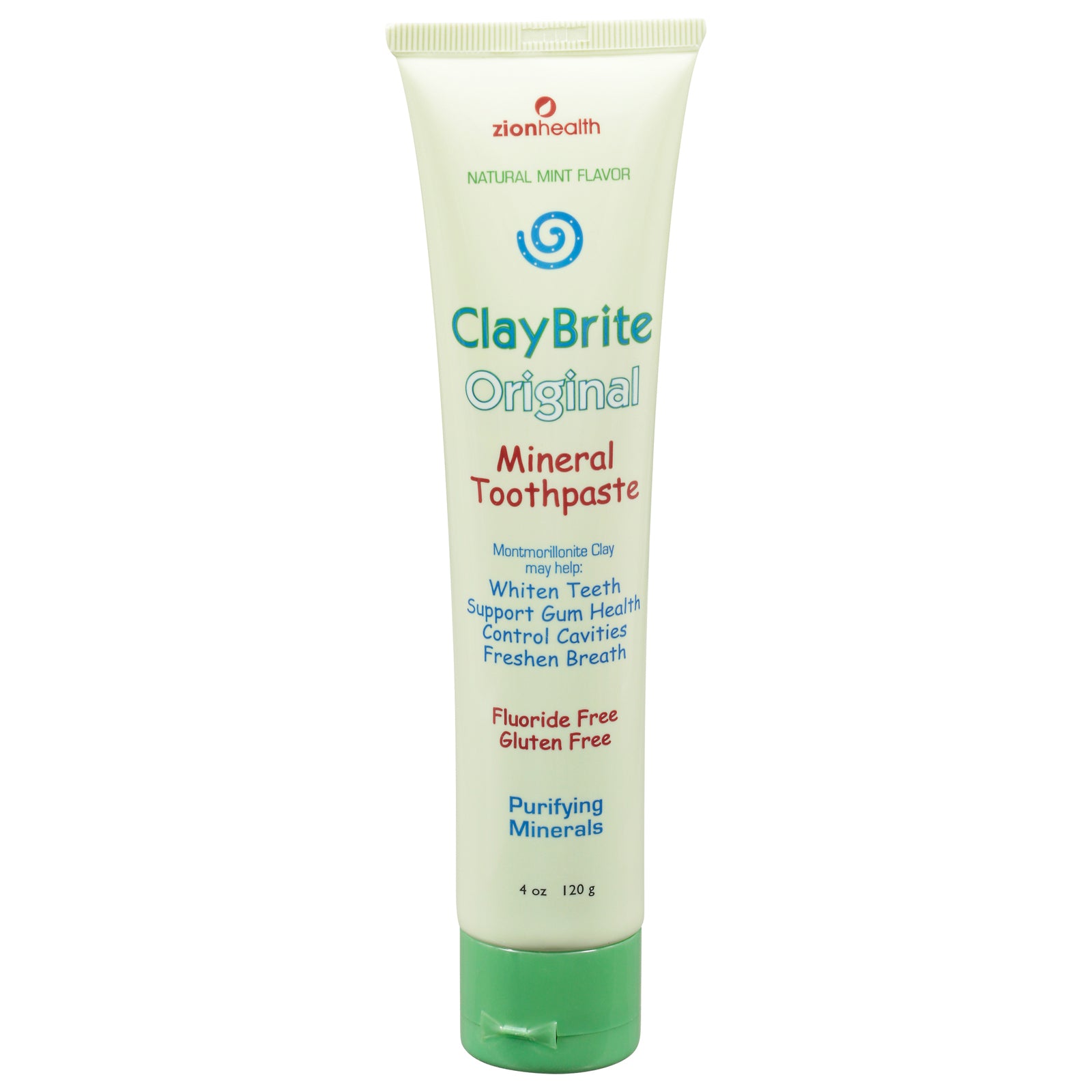 Zion Health Claybrite Natural Toothpaste - Natural Mint - 3.2 Oz