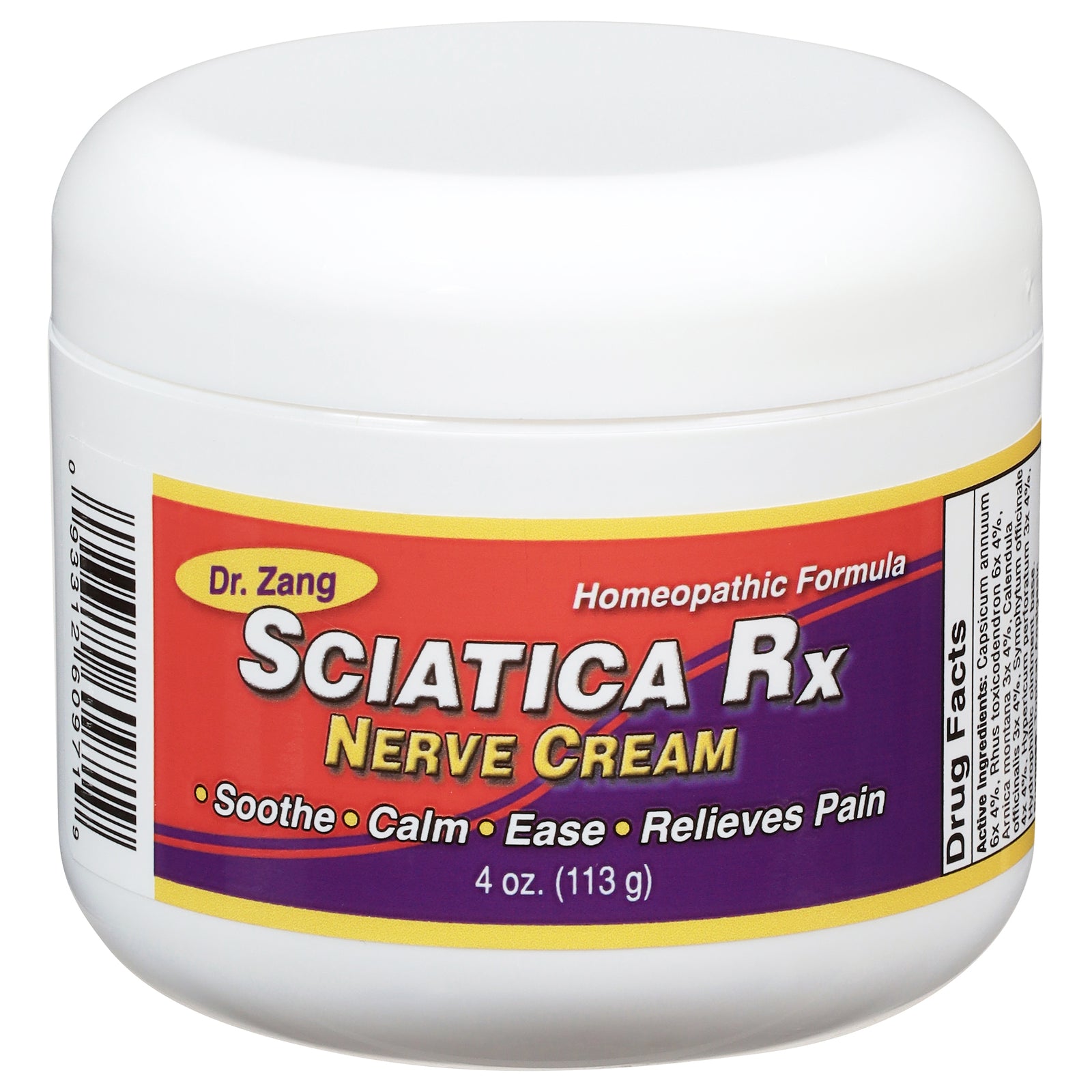 Dr. Zang Sciatica Rx Nerve Cream Homeopathic Formula - 4 oz