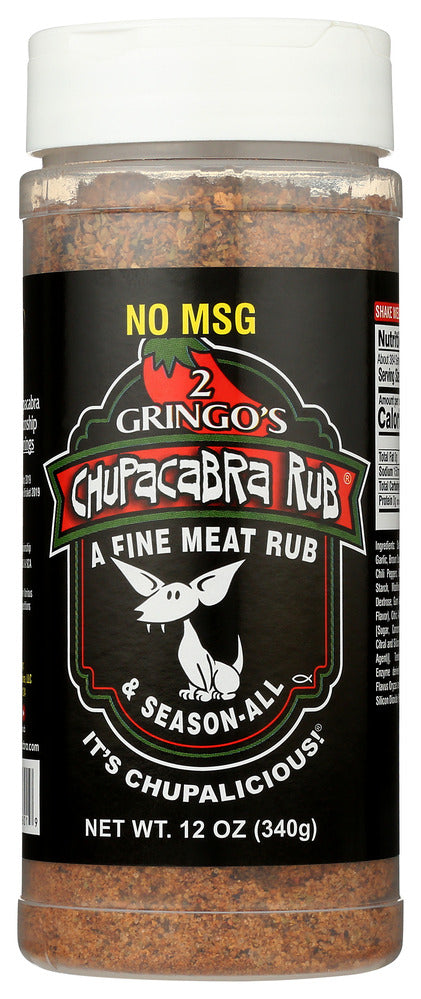 2 Gringos Chupacabra Seasoning No MSG Rub - Pack of 6 - 12  OZ
