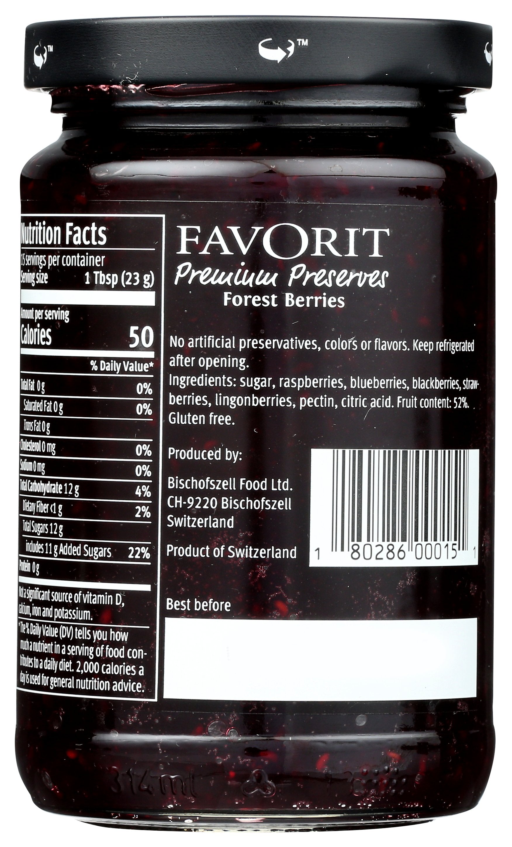 FAVORIT PRESERVE FOREST BERRY - Case of 6