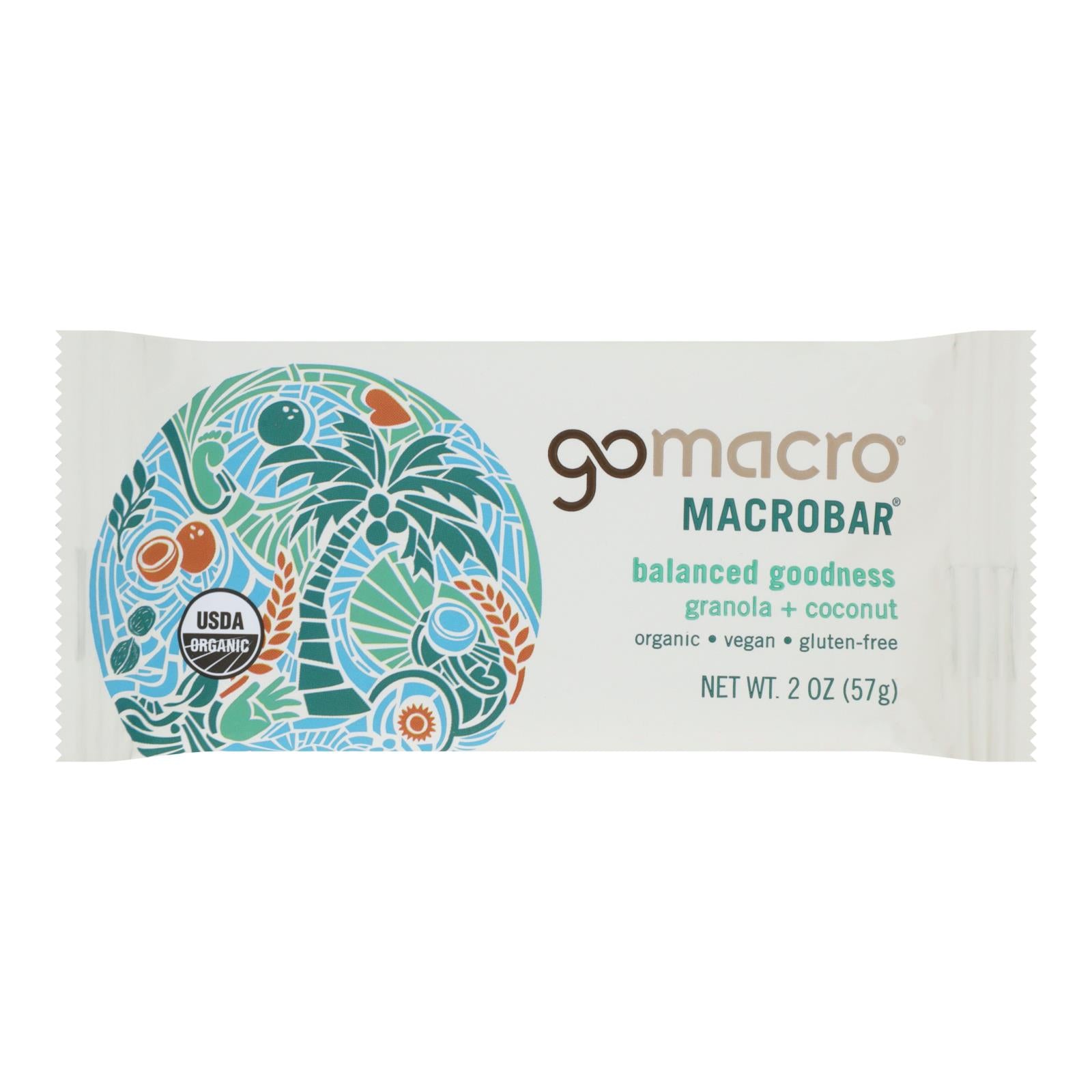 Gomacro Organic Macrobar - Granola With Coconut - 2 Oz Bars - Case Of 12