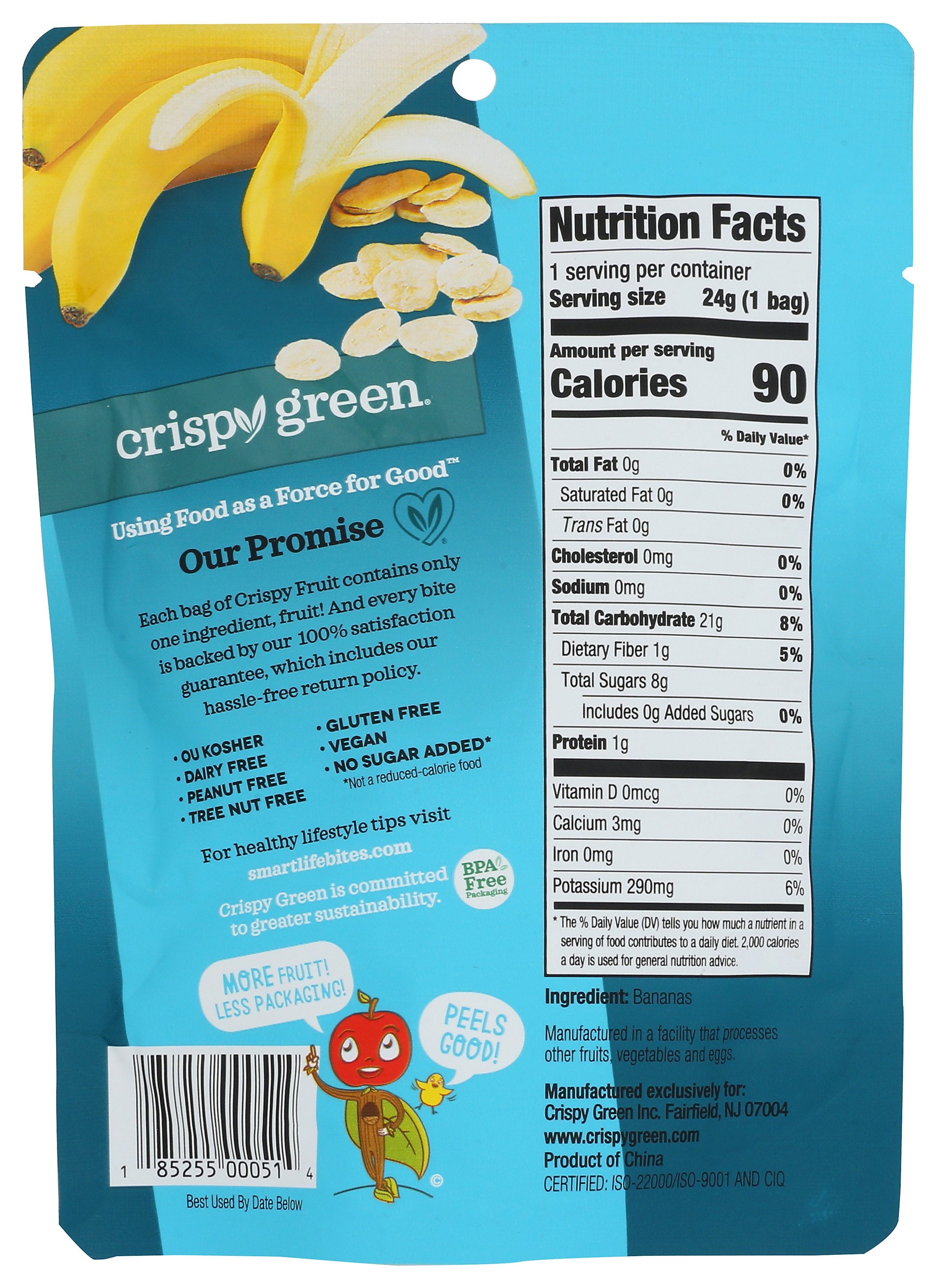 CRISPY GREEN BANANA DRIED SNGL SRV - Case of 12