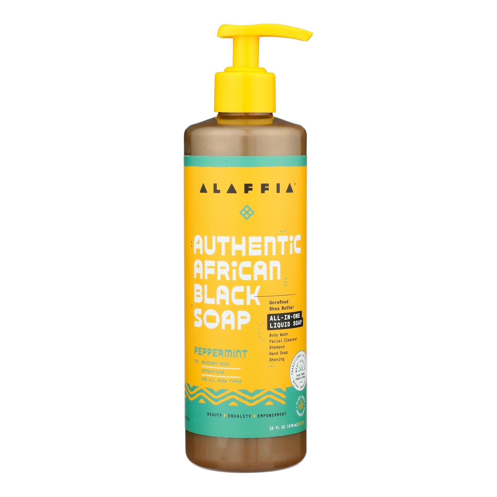 Alaffia - African Black Soap - Peppermint - 16 Fl Oz.