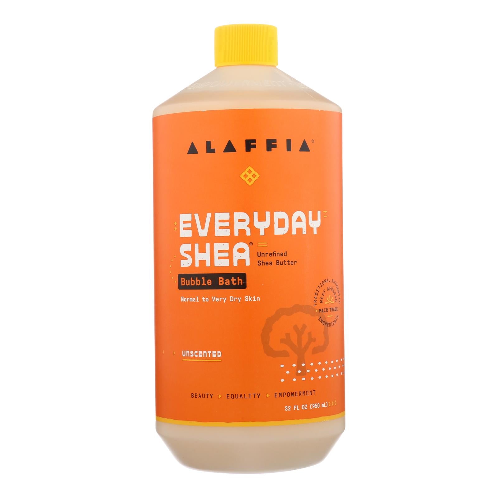Alaffia Everyday Shea Moisturizing Unscented Bubble Bath  - 1 Each - 32 Fz