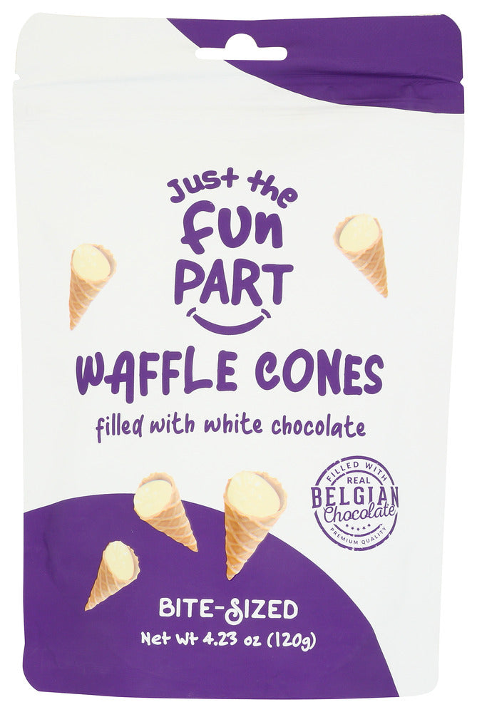 Just the Fun Part Cones Mini Waffle White Chocolate - Case of 6 - 4.23 bg