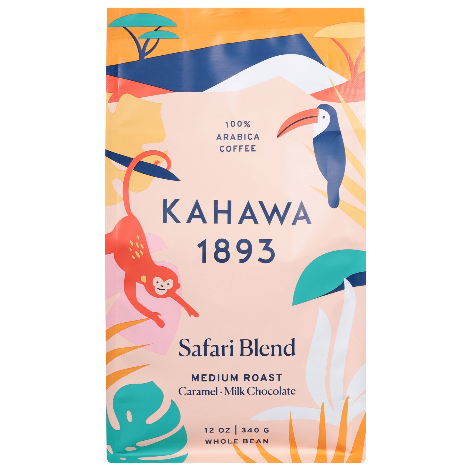 Kahawa 1893 - Coffee Whole Bean Medium Roasted Safari - Case of 6-12 OZ