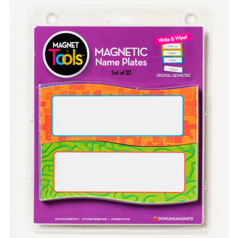 DOWLING MAGNETS - Magnetic Name Plates, Pack of 20