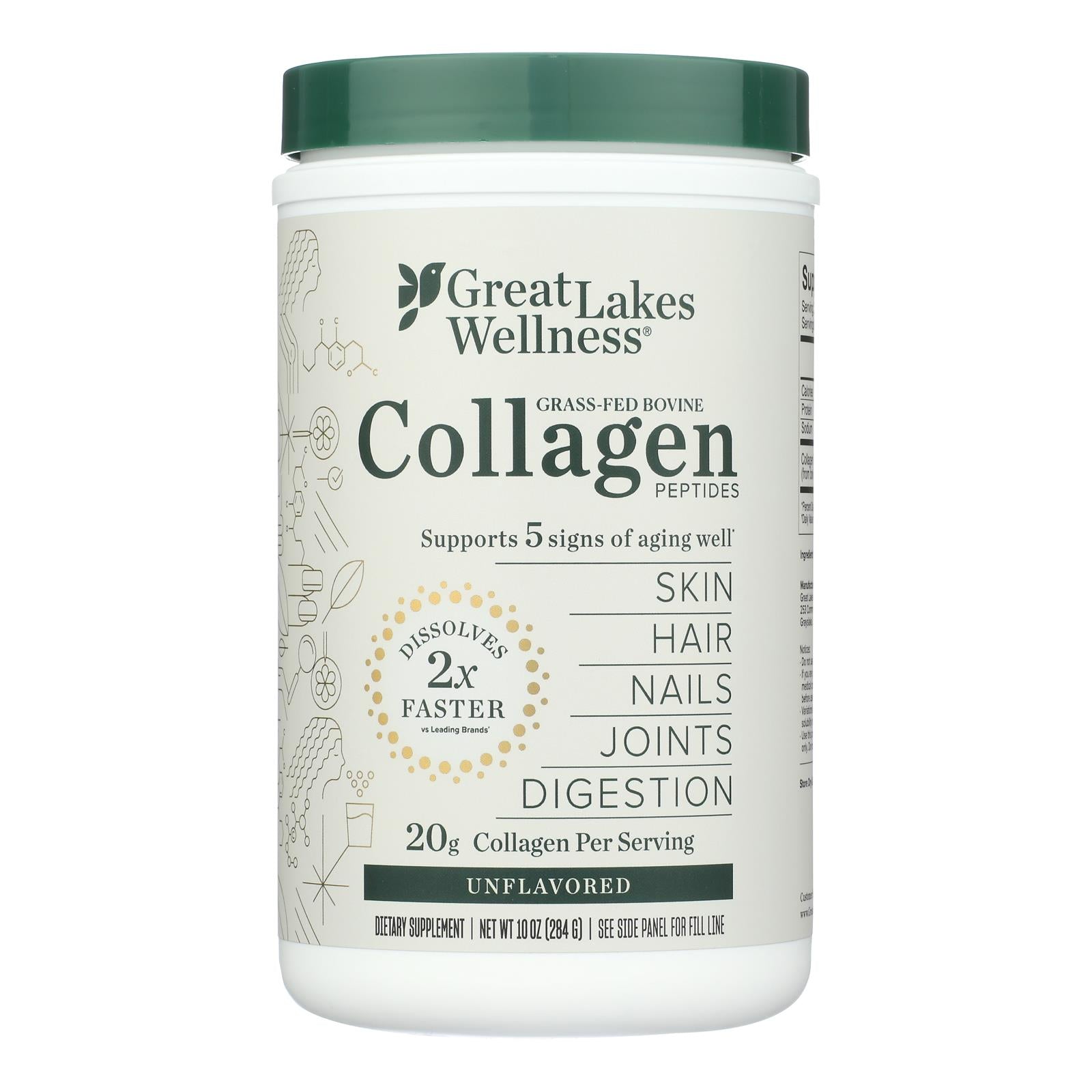 Great Lakes Wellness - Collagen Peptides Unflvrd - EA of 1-10 OZ