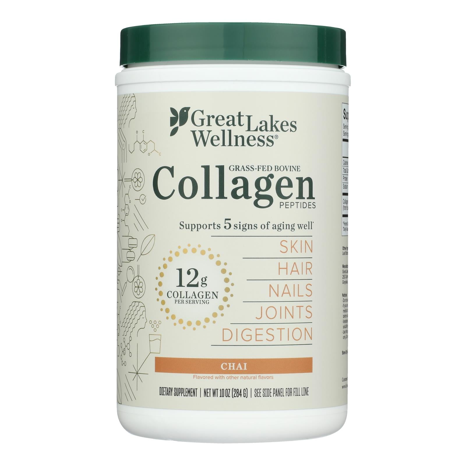 Great Lakes Wellness - Collagen Peptides Chai - EA of 1-10 OZ