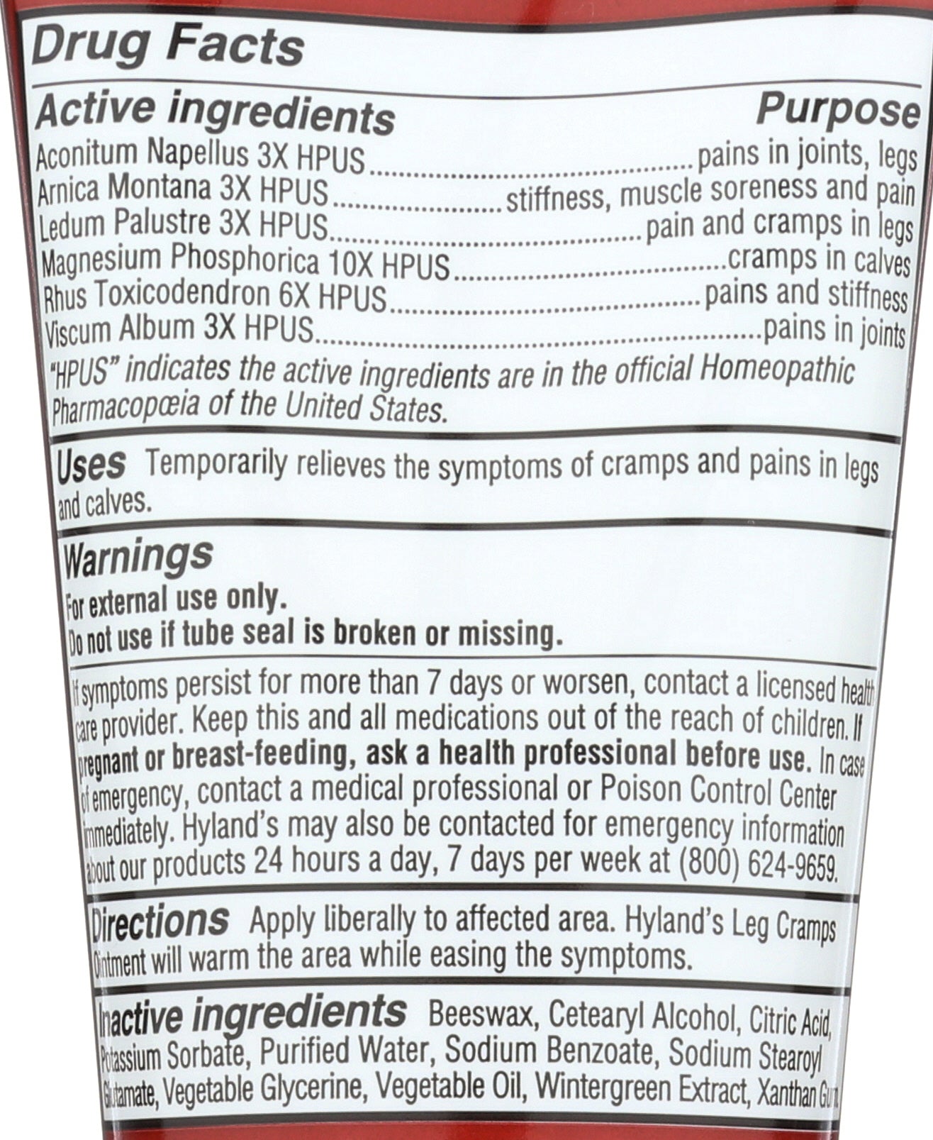 HYLAND OINTMENT LEG CRAMP - Case of 3