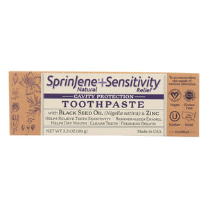 Sprinjene Natural Toothpaste - Sensative - Flouride - 3.5 Oz