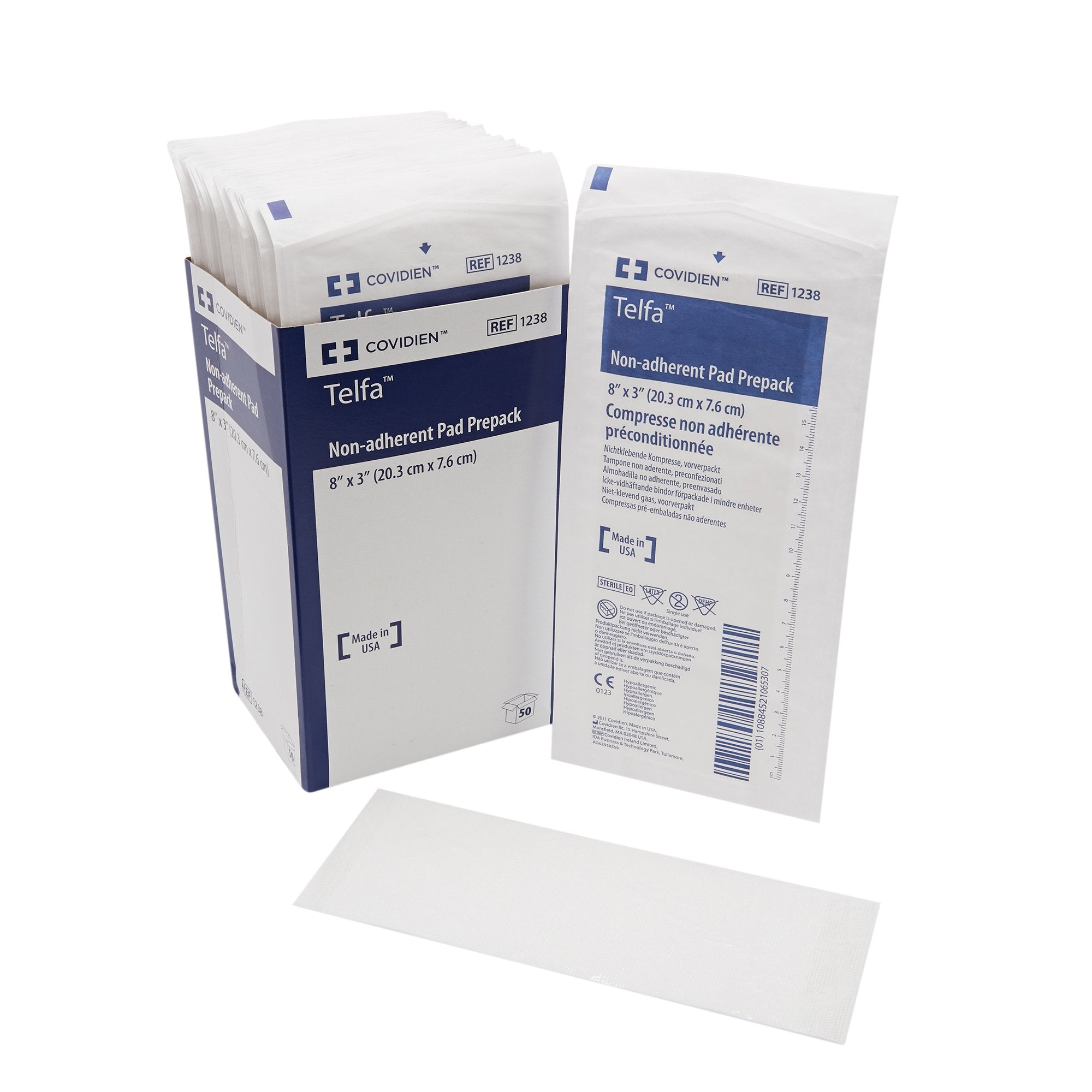 Cardinal - Non-Adherent Dressing Telfa™ Ouchless 3 X 8 Inch Sterile 50 per Pack [50/CT]