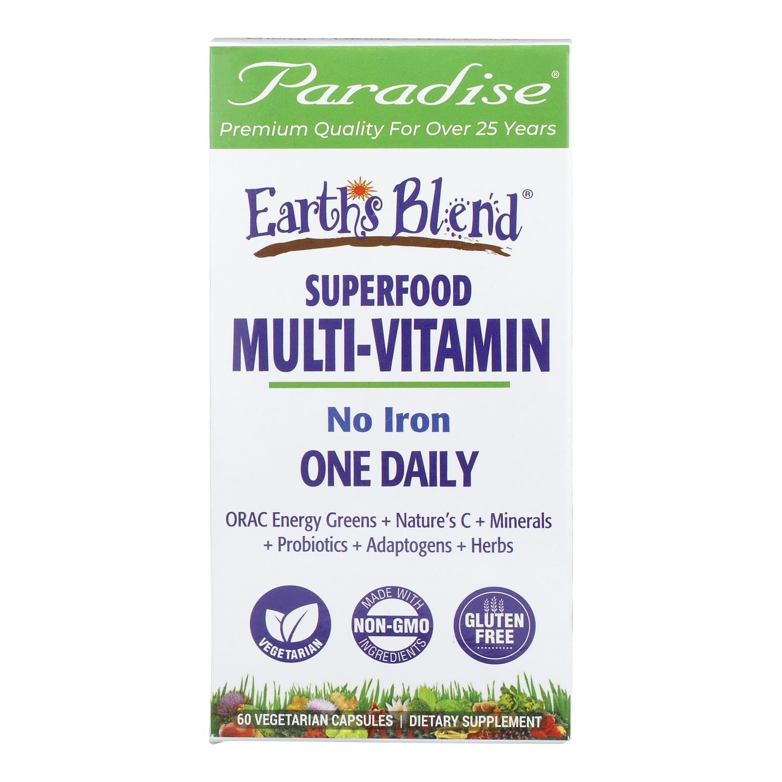 Paradise Herbs Orac-energy Multi Without Iron - 60 Vcaps