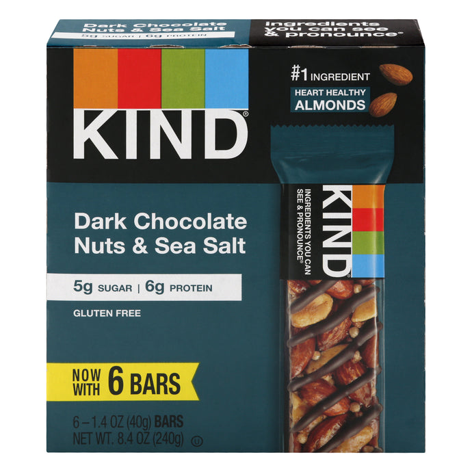 Kind - Bar Dark Chocolate Nuts Sea Salt - Case Of 10-6/1.4 Oz