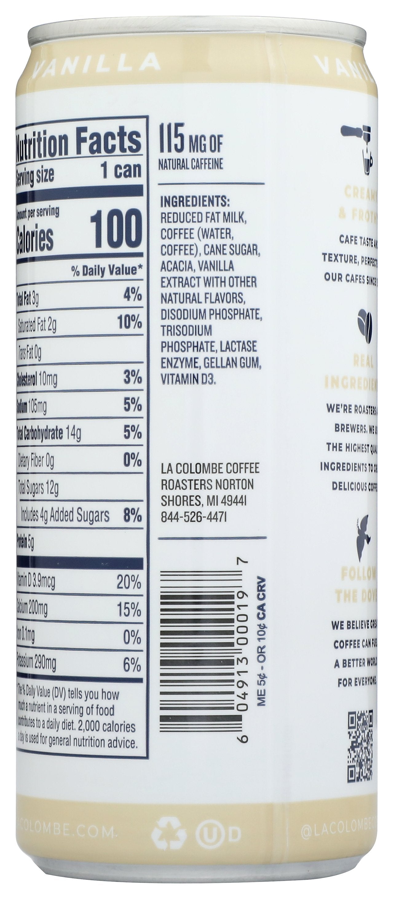 LA COLOMBE LATTE DRAFT VANILLA - Case of 12