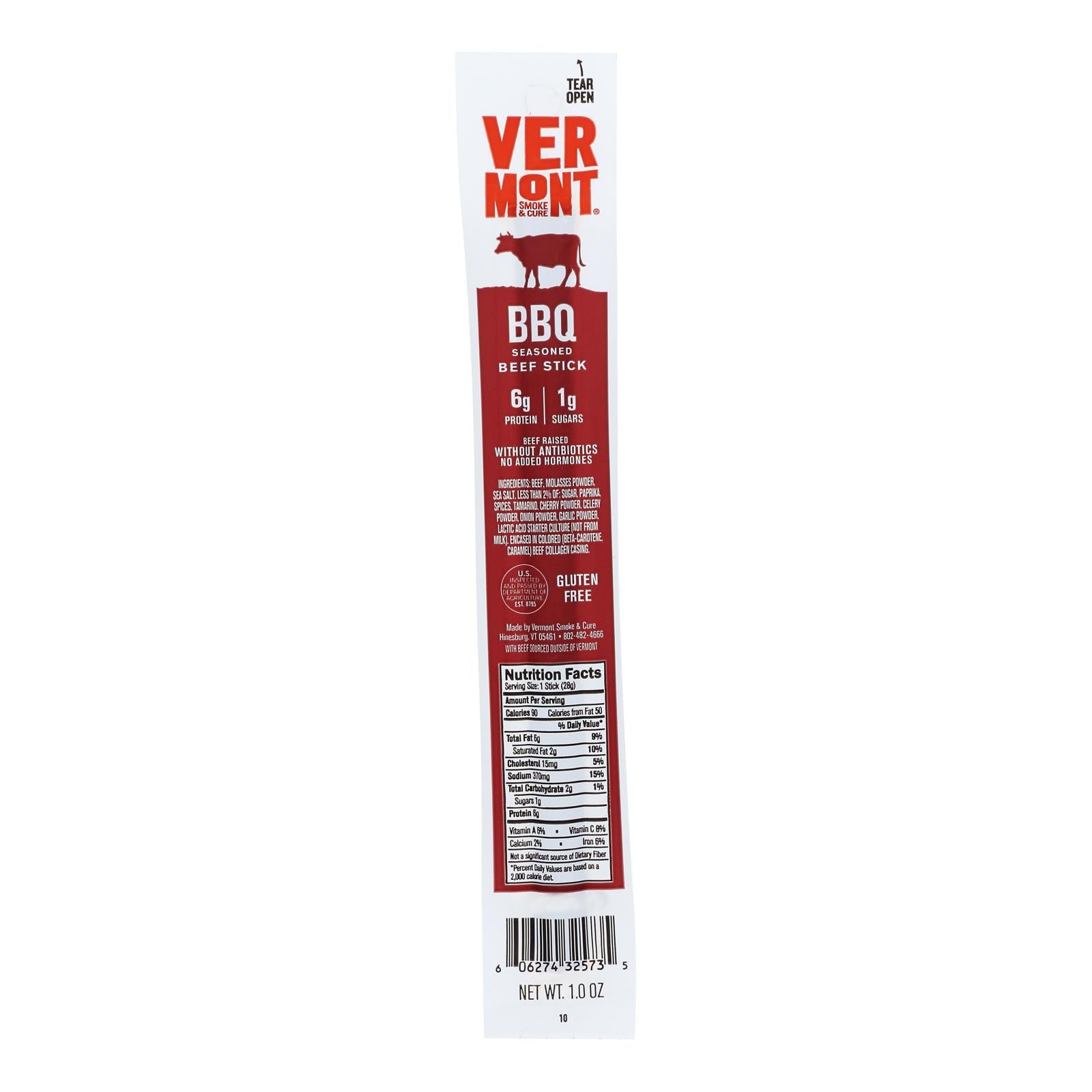 Vermont Smoke And Cure Realsticks - Bbq - 1 Oz - Case Of 24