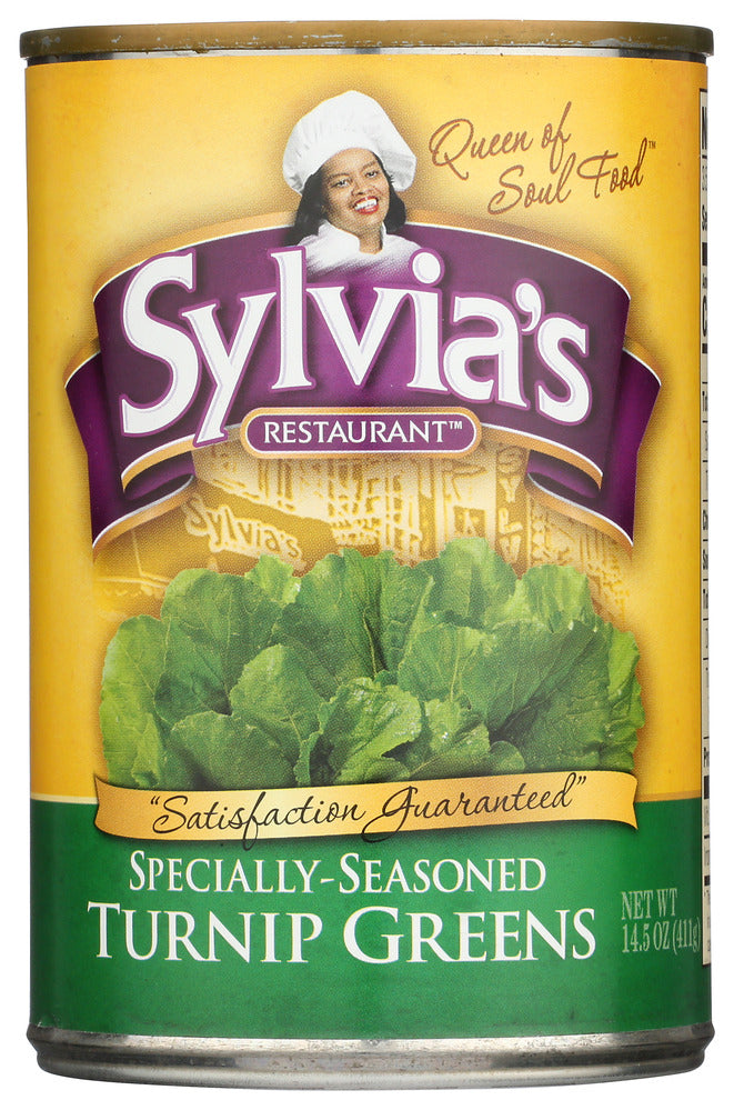 Sylvia's Restaurant Specially-Seasoned Turnip Greens -  Case of 12 - 14.5 oz