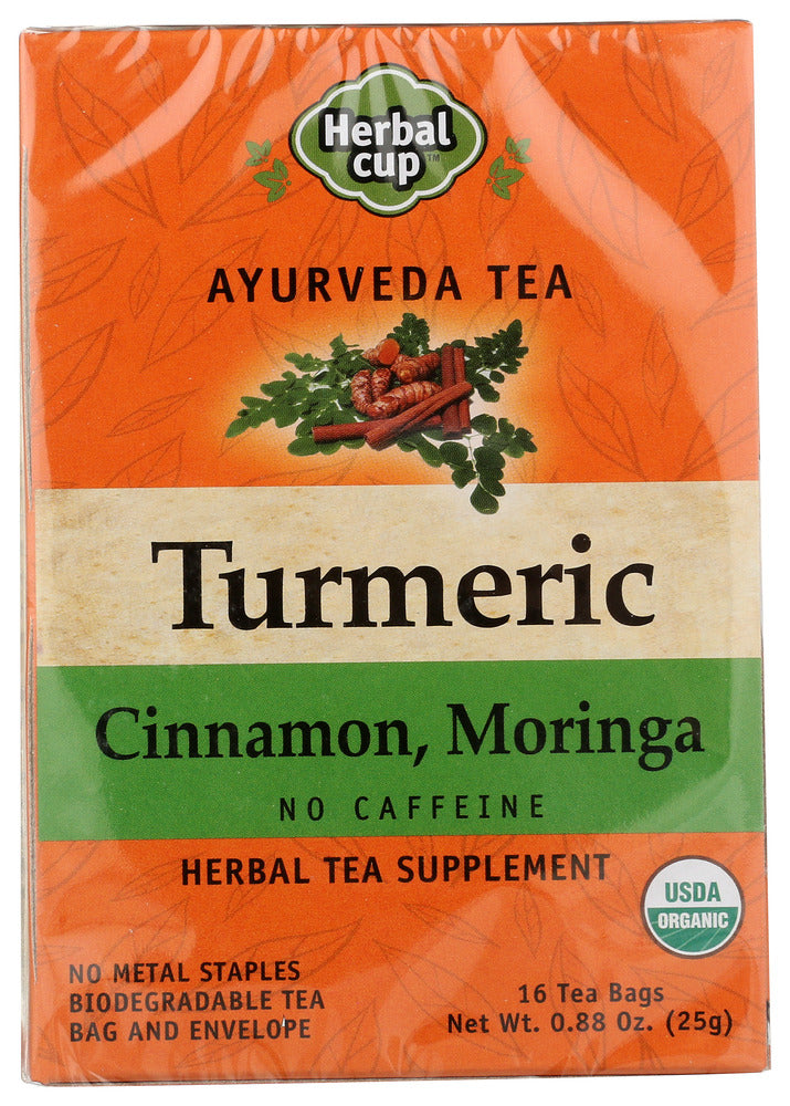 Herbal Cup Tea Turmeric Cinnamon Moringa - Case of 6 - 16  bags
