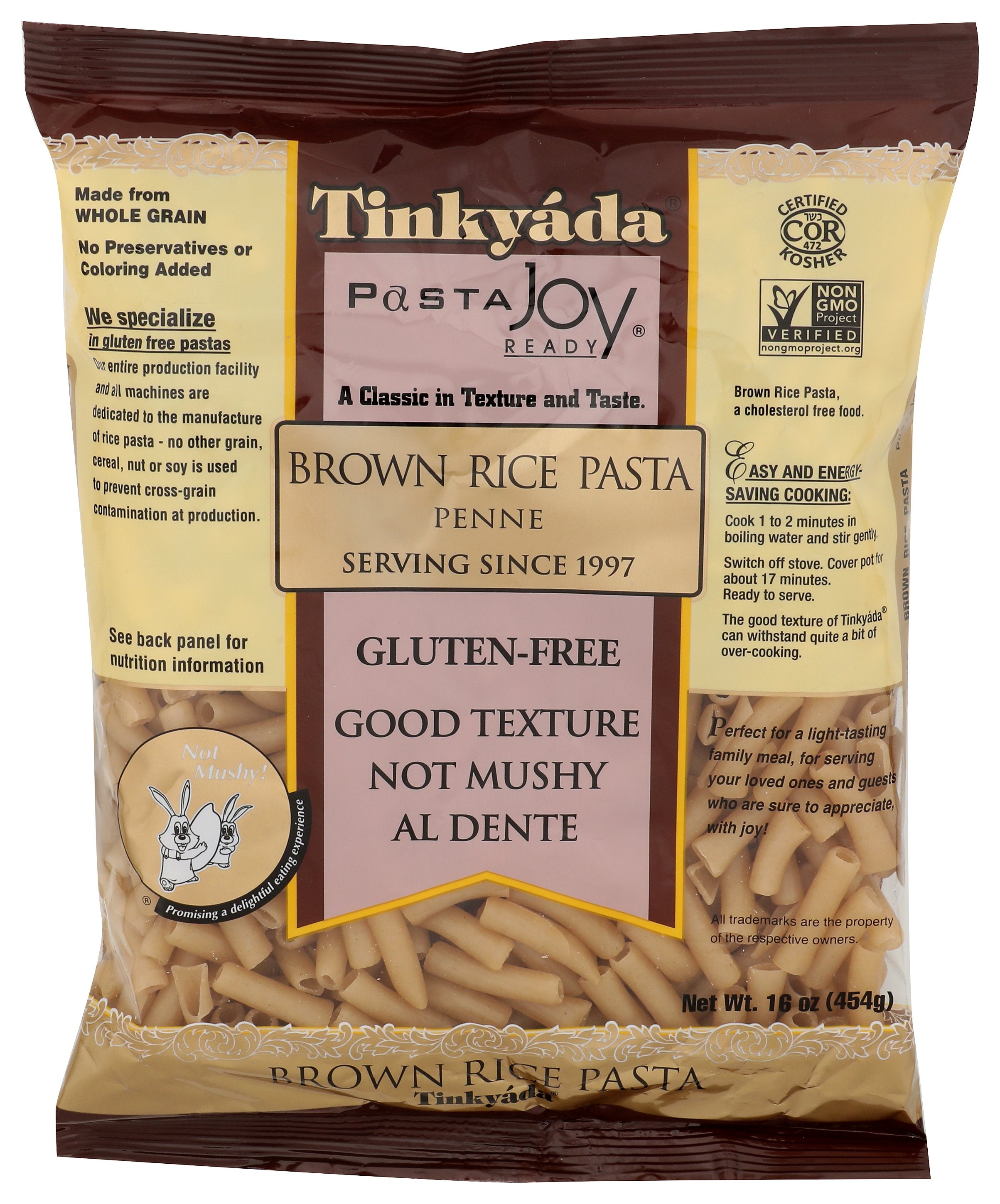 TINKYADA PASTA BRWN RICE PENNE [TINKYADA - BROWN RICE PASTA - PENNE - 16 OUNCE - 16 OZ]