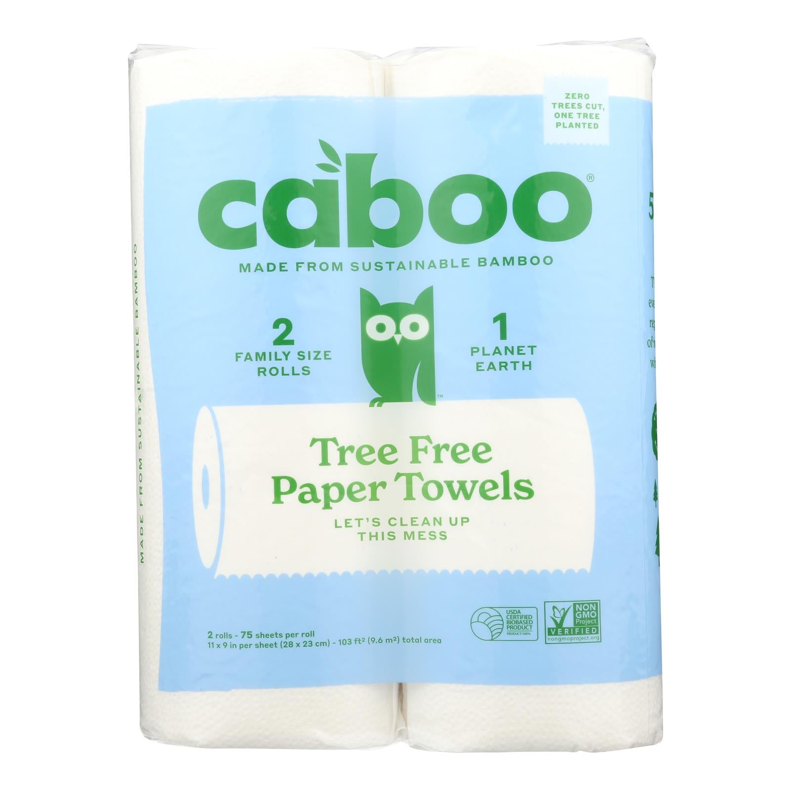 Caboo - Paper Towel 75 Sheet - Case Of 12 - 2 Ct
