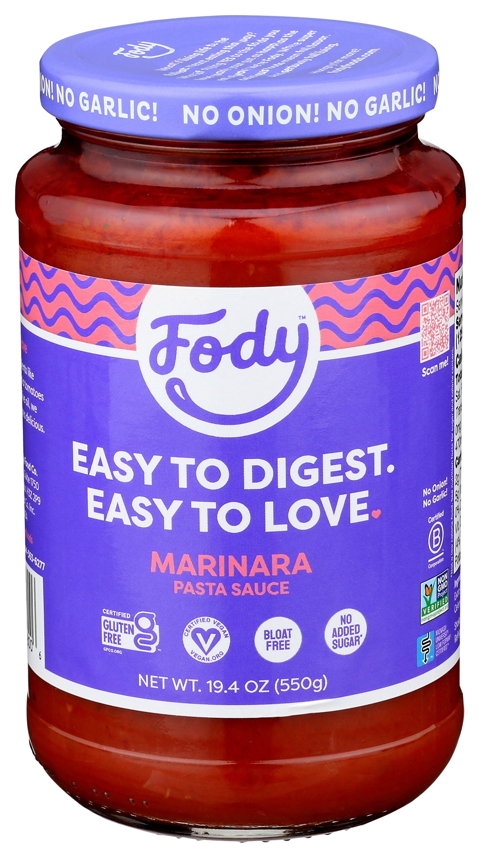 FODY FOOD CO SAUCE PASTA MARINARA - Case of 6