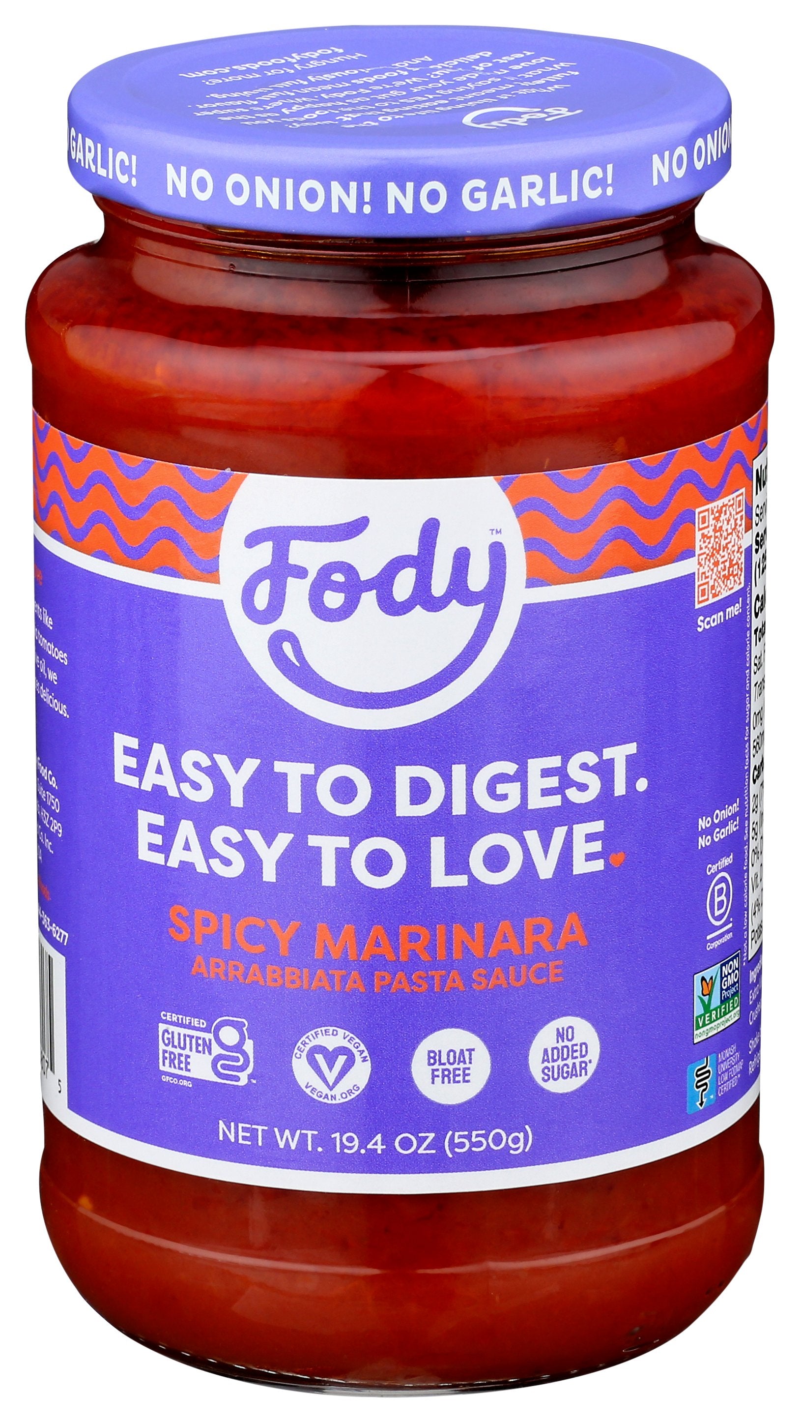 FODY FOOD CO SAUCE PASTA ARRABBIATA - Case of 6