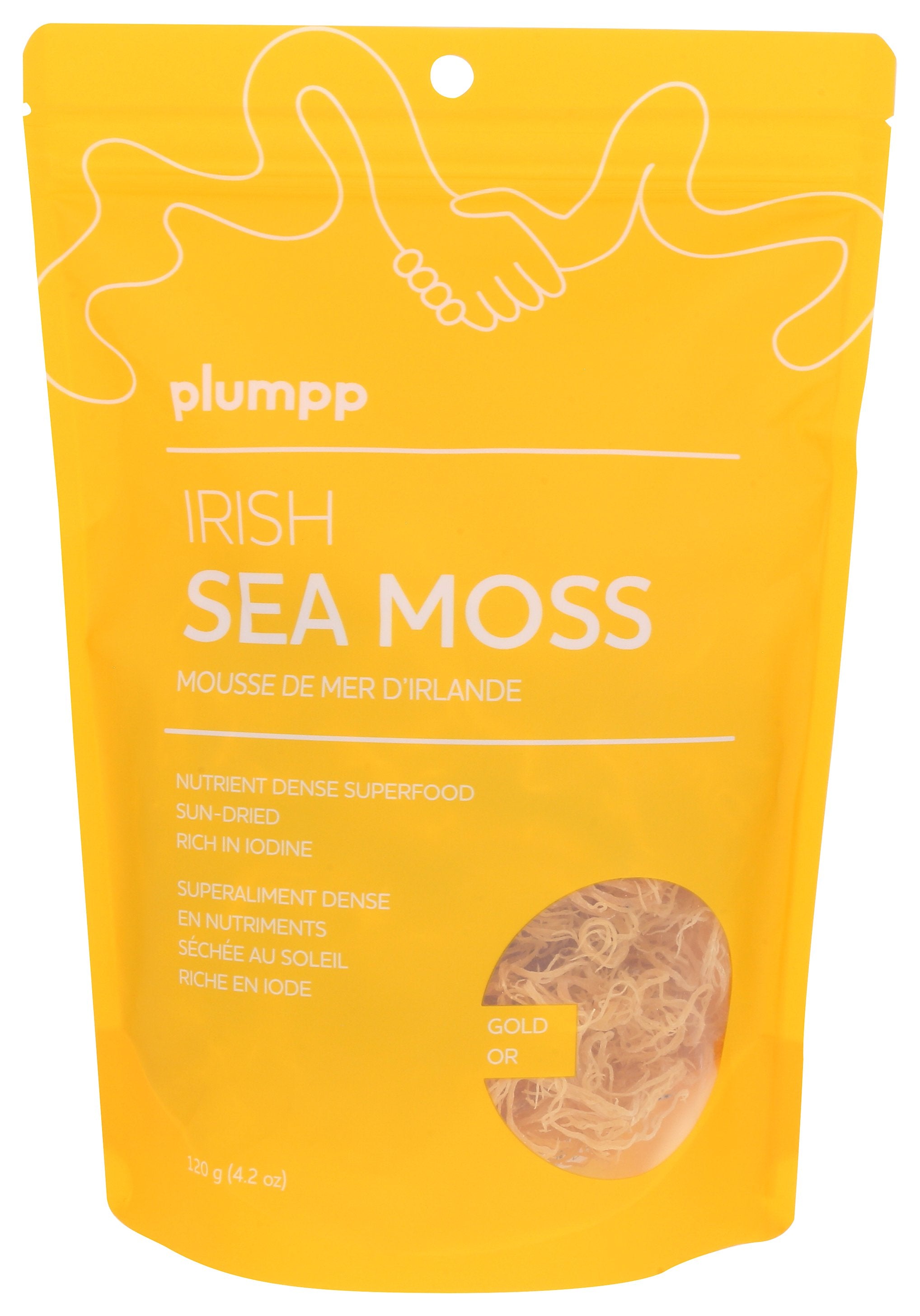 PLUMPP IRISH SEA MOSS GOLD [RAW IRISH SEA MOSS- GOLD (120G) - 4.2 OZ]