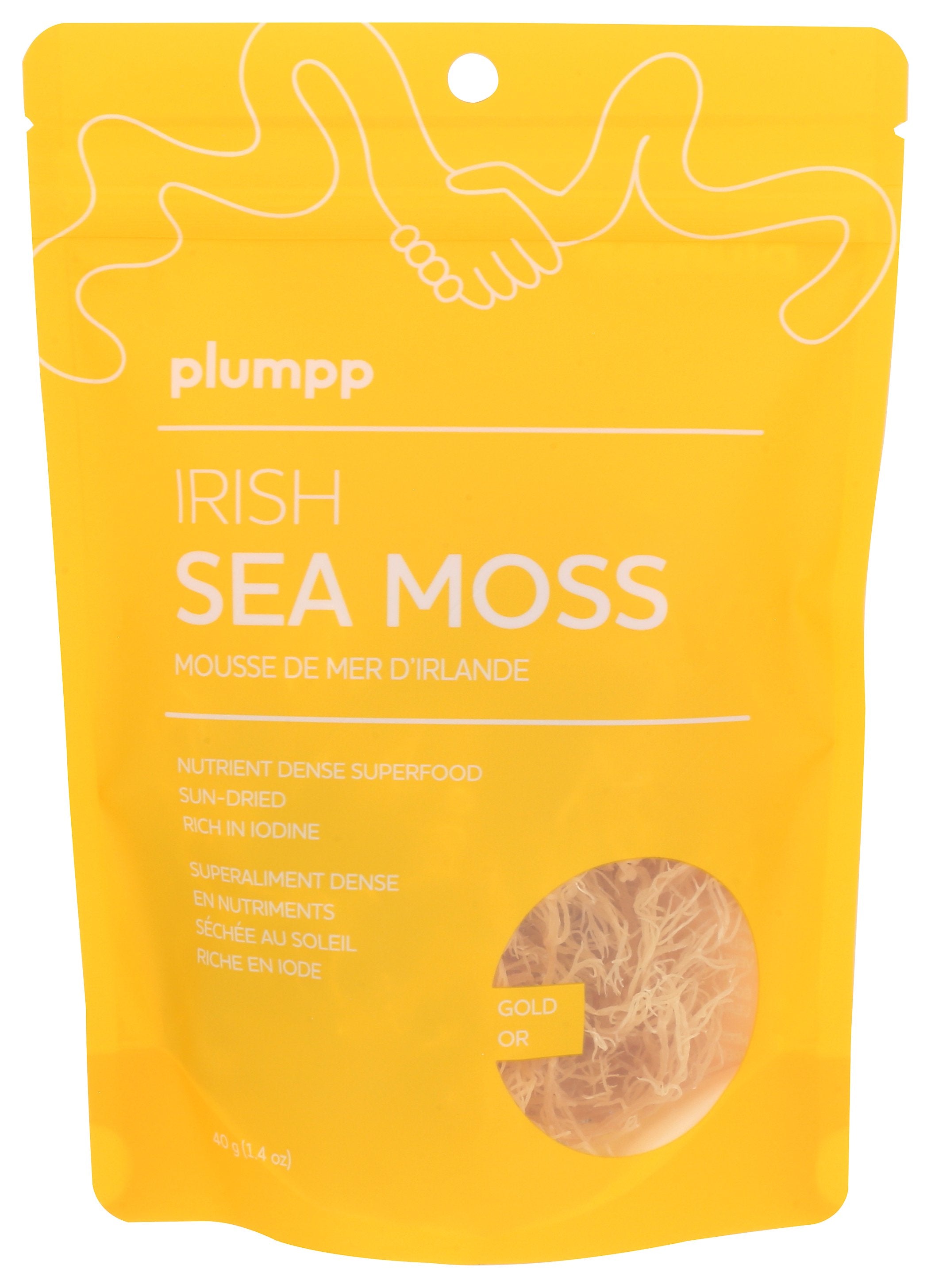 PLUMPP IRISH SEA MOSS GOLD [RAW IRISH SEA MOSS- GOLD (40G) - 1.4 OZ]