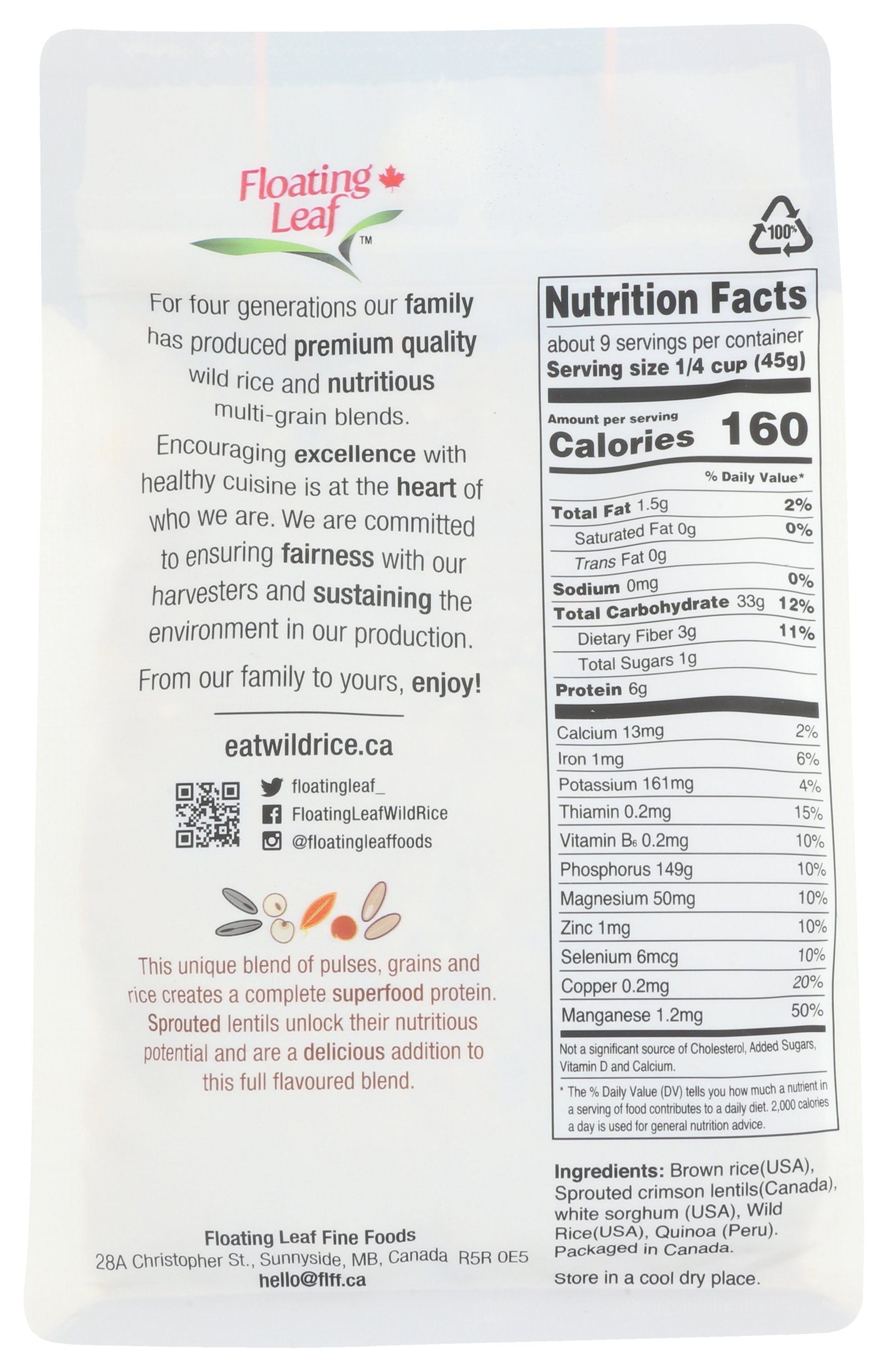 FLOATING LEAF RICE ANCIENT FIELD BLEND - Case of 6