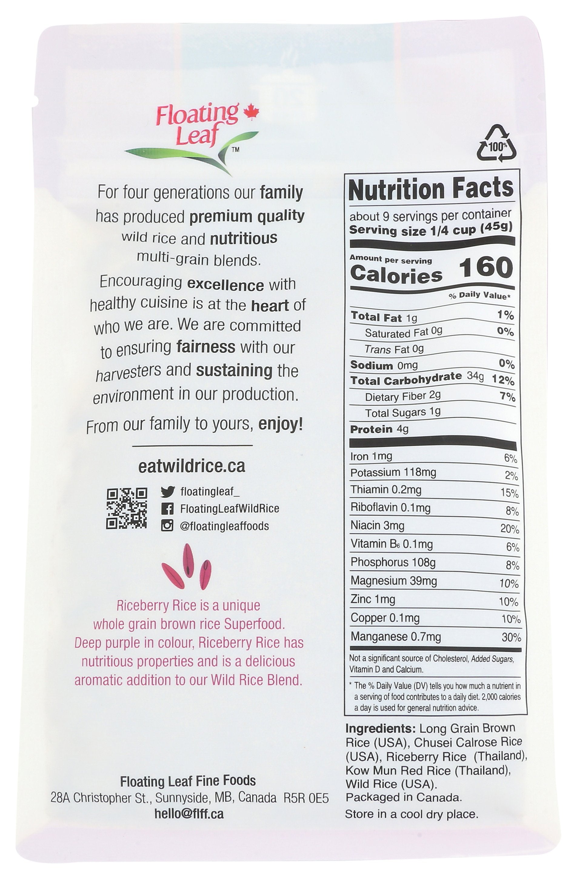 FLOATING LEAF RICE WILD BLEND - Case of 6