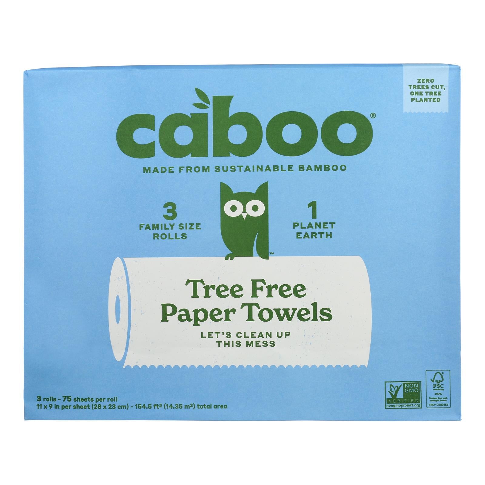 Caboo - Paper Towels 75 Sheet - Case Of 8-3 Count