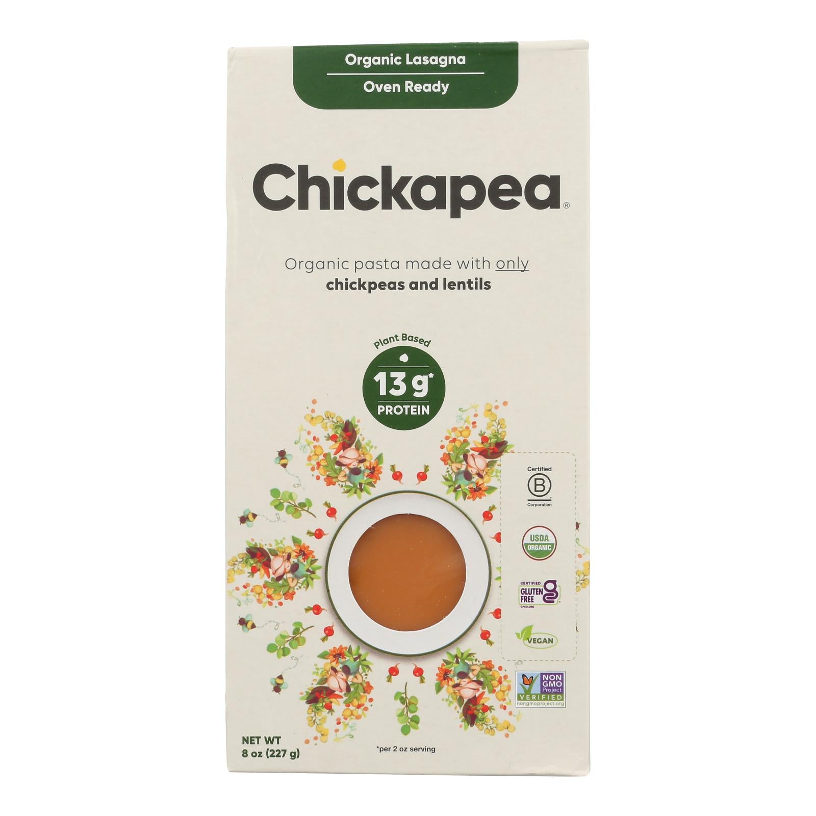 Chickapea Pasta - Pasta Lasagne - Case of 6-8 OZ