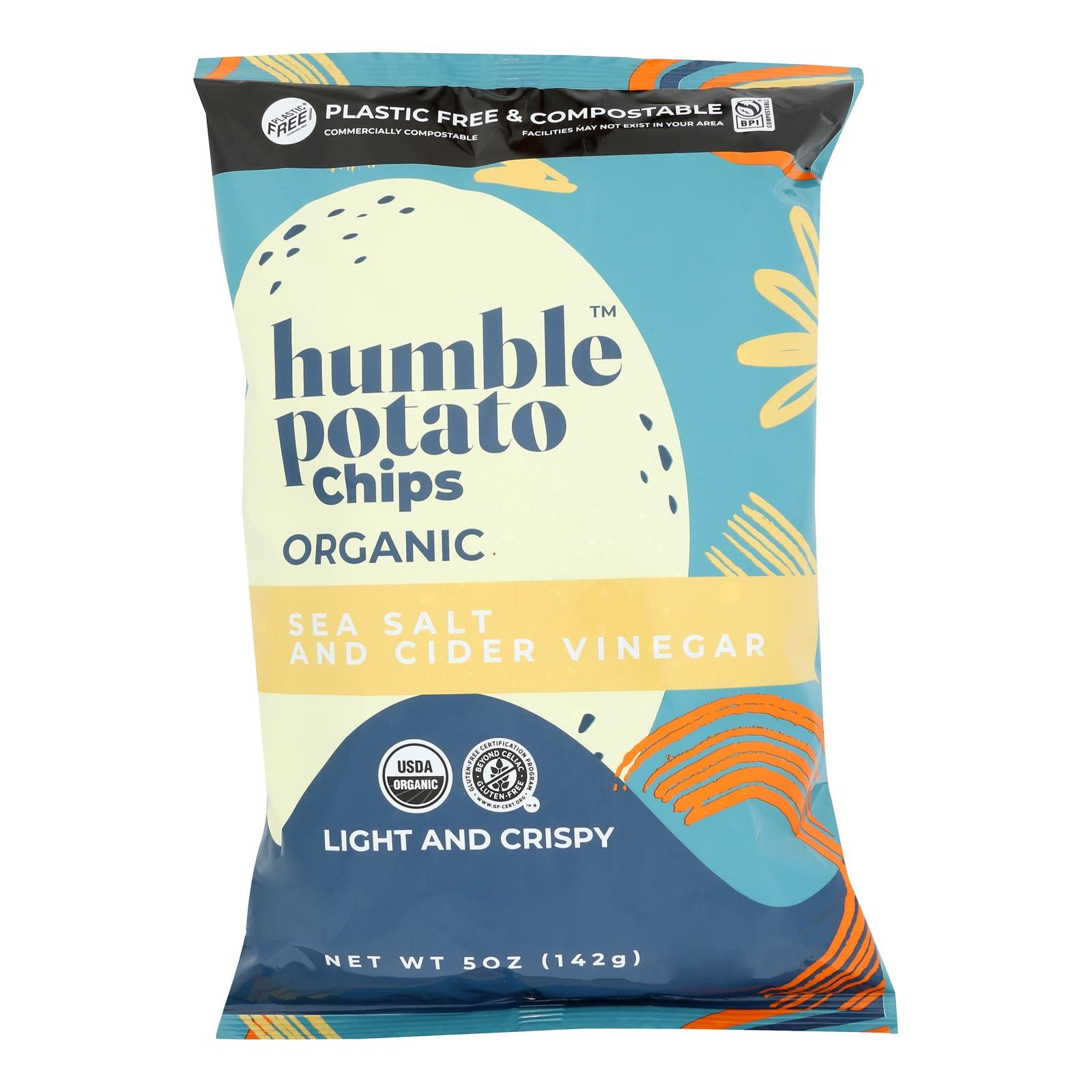 Humble Potato Chips - Chips Pot Sea Salt Cdrvngr - Case of 12-5 OZ