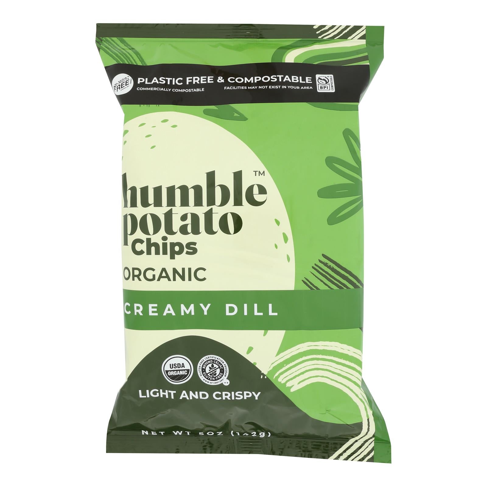 Humble Potato Chips - Chips Potato Creamy Dill - Case of 12-5 OZ