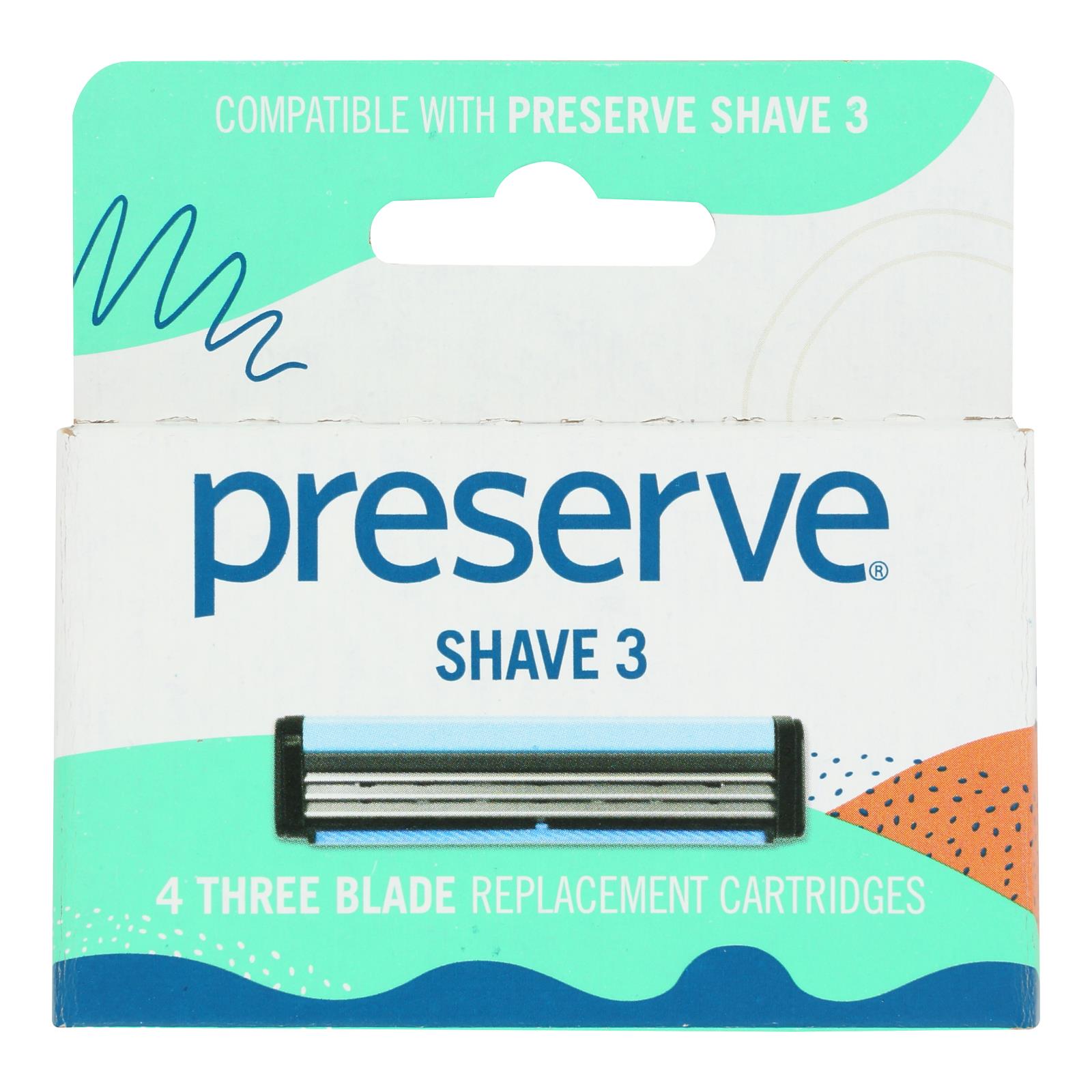 Preserve Triple Blade Refills - Case Of 6 - 4 Packs