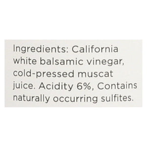 O Olive Oil California White Balsamic Vinegar - Case Of 6 - 10.1 Fz