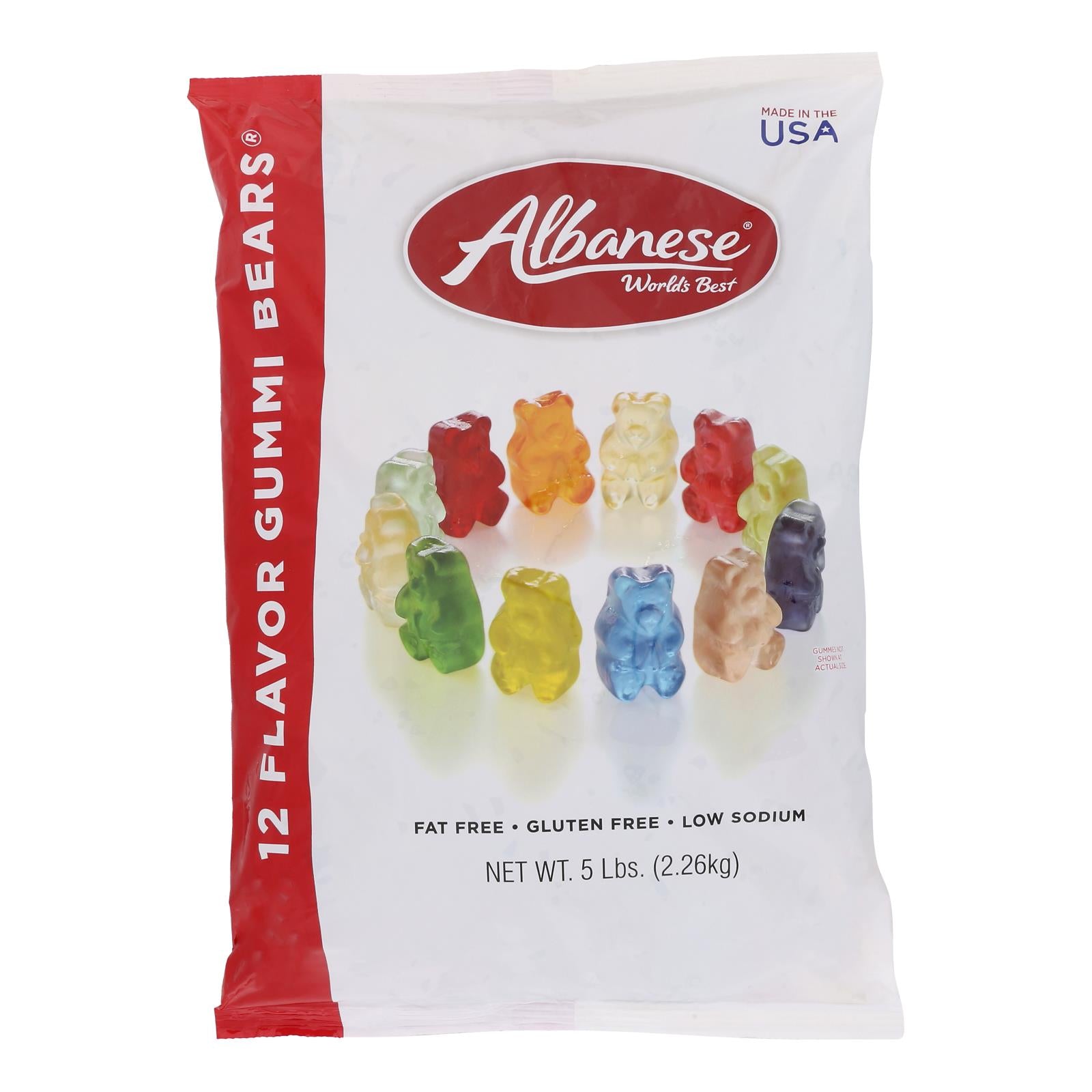 Albanese 12 Flavor Gummi Bears  - Case of 4 - 5 LB