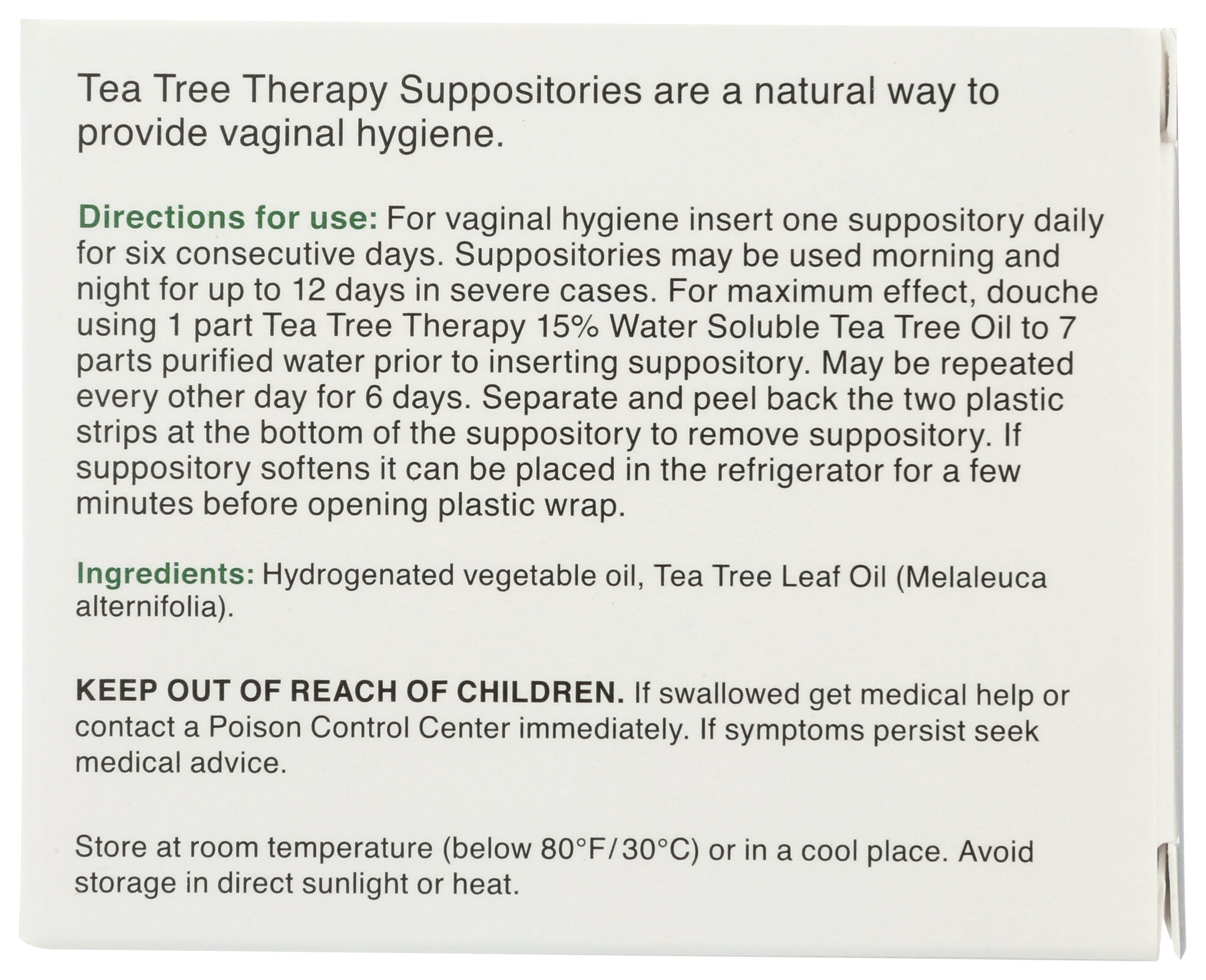 TEA TREE THERAPY SUPPOSITORY 2GM 6PC - Case of 3