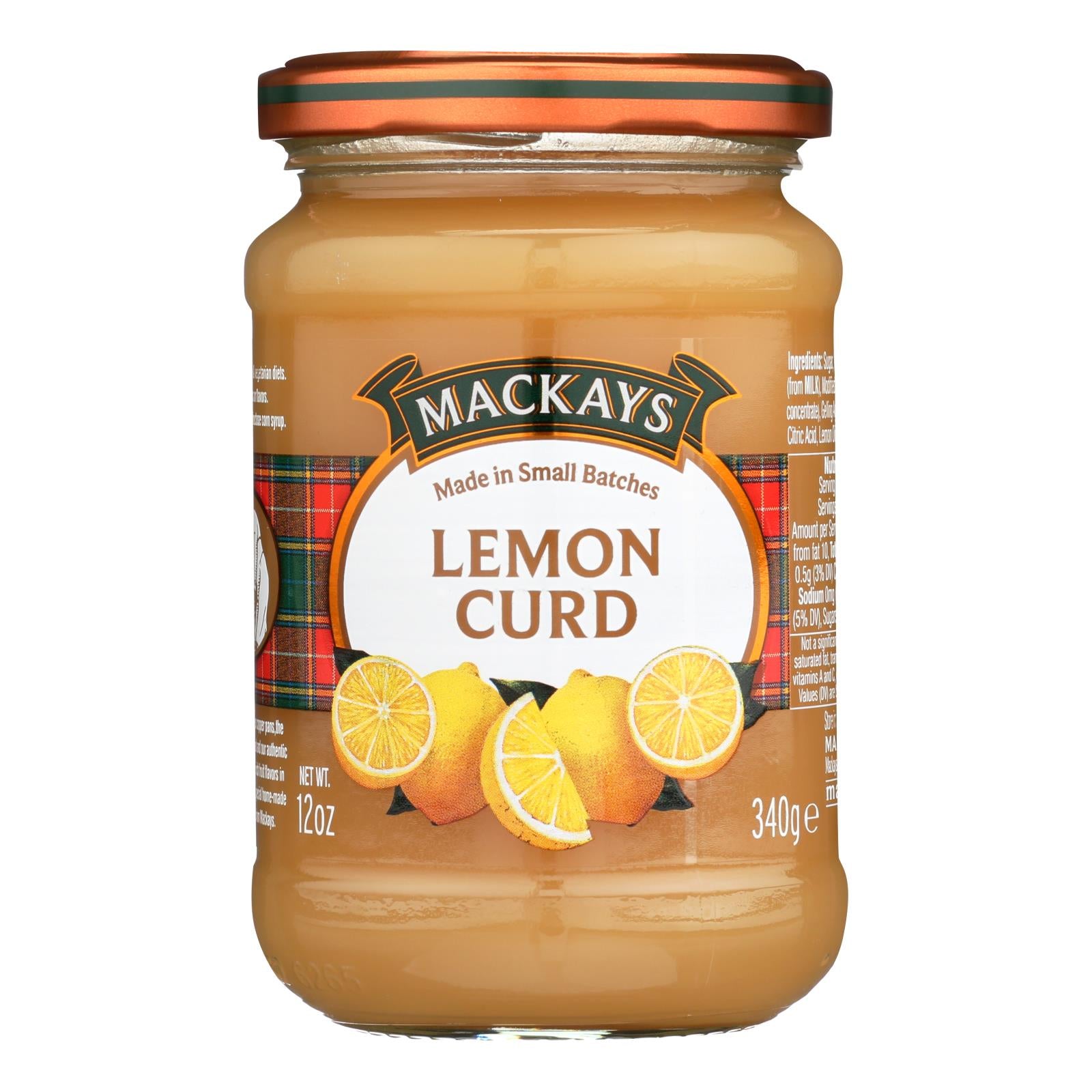 Mackays Lemon Curd - Case Of 6 - 12 Oz.