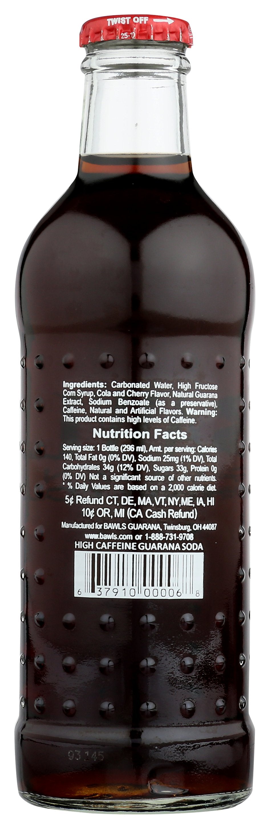 BAWLS GUARANA SODA CHERRY COLA - Case of 12
