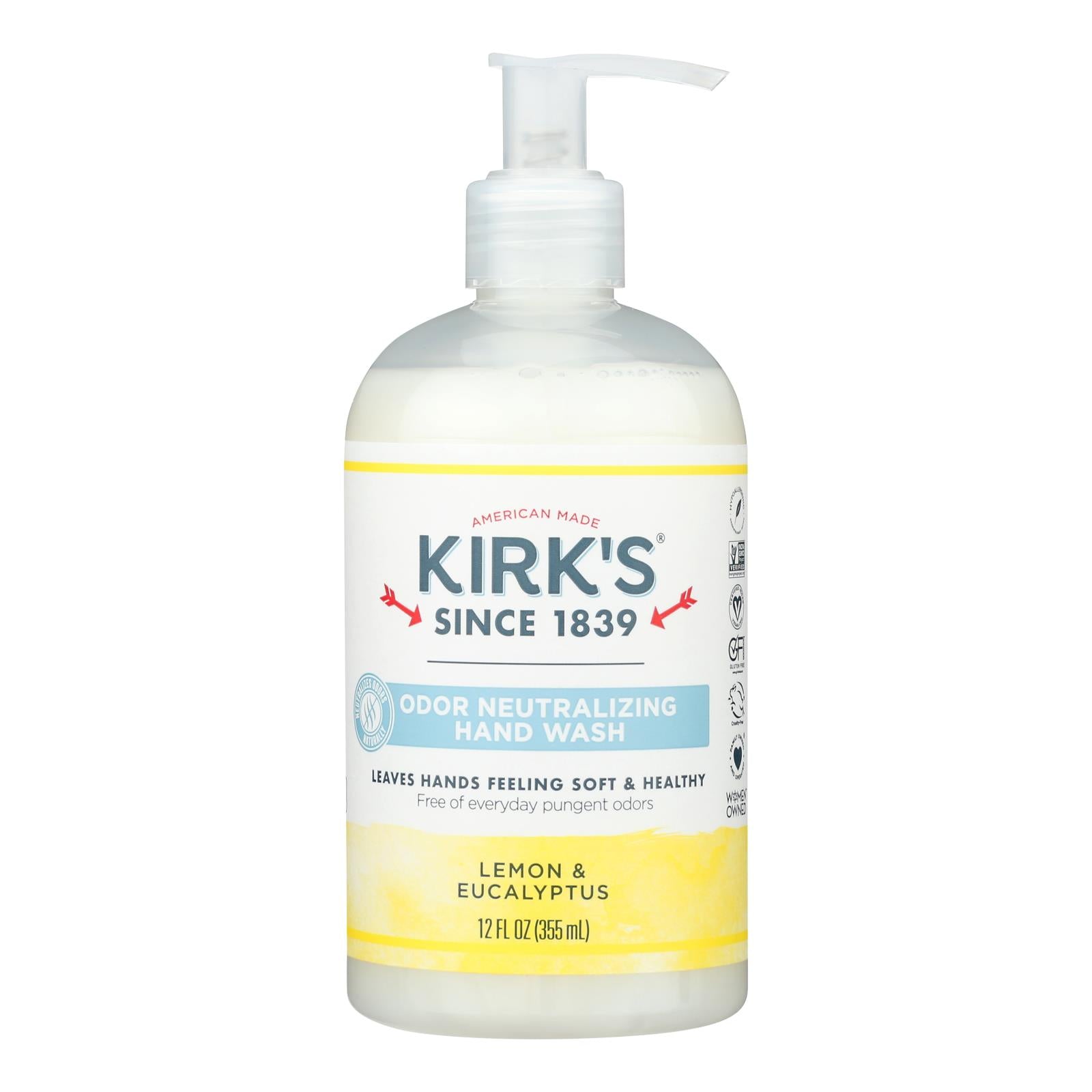 Kirk's Natural - Hand Soap Lemon Eucalyptus - 12 Fz