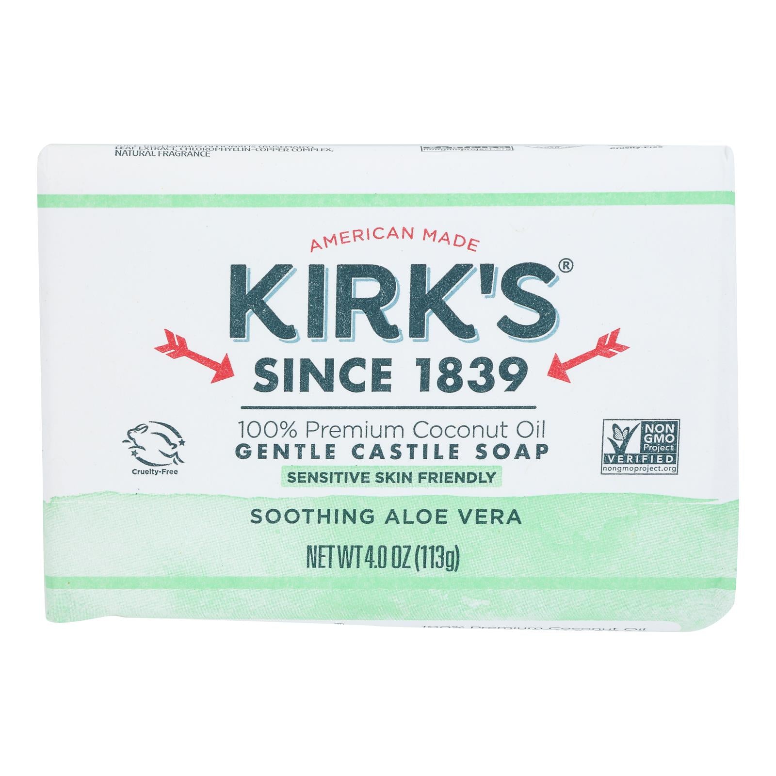 Kirks Natural Bar Soap - Coco Castile - Aloe Vera - 4 Oz - 1 Each