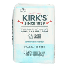 Load image into Gallery viewer, Kirk&#39;s Natural Soap Bar - Coco Castile - Fragrance Free - 3 Count - 4 Oz