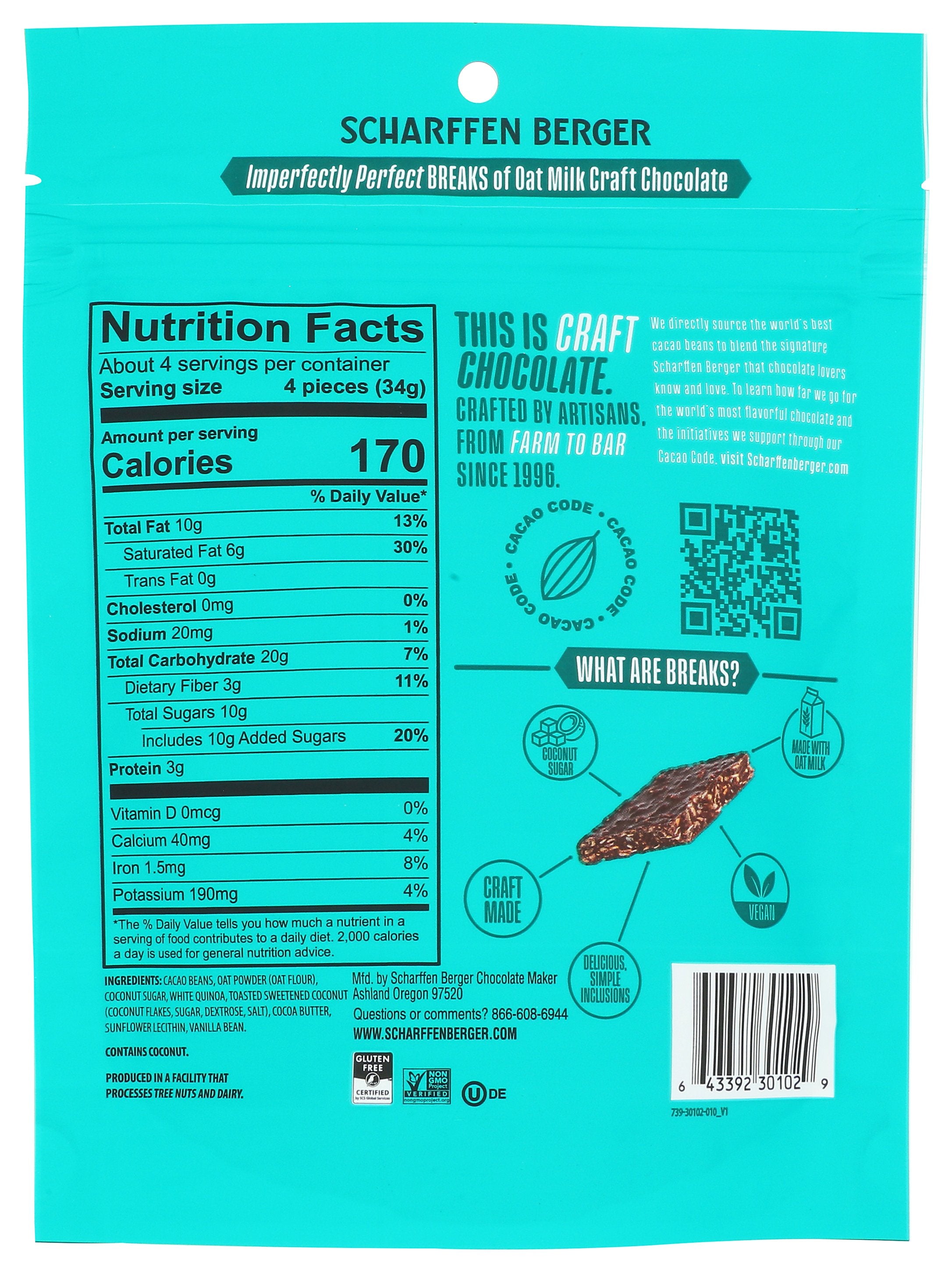 SCHARFFEN BERGER CHOCOLATE BARK OMLK QUNA - Case of 8